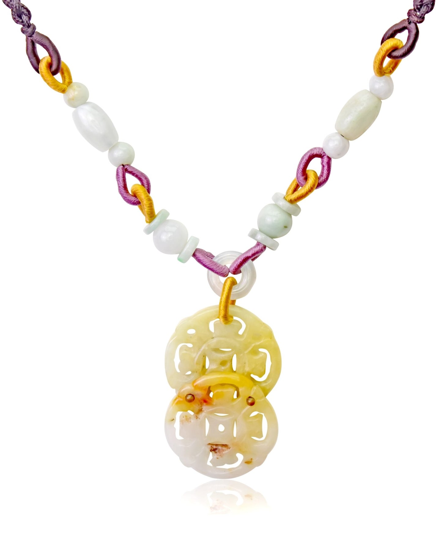 Ancient Coin Necklace a Yellow Jade Stones for Friends, Birthdays, and Everyday Empowerment