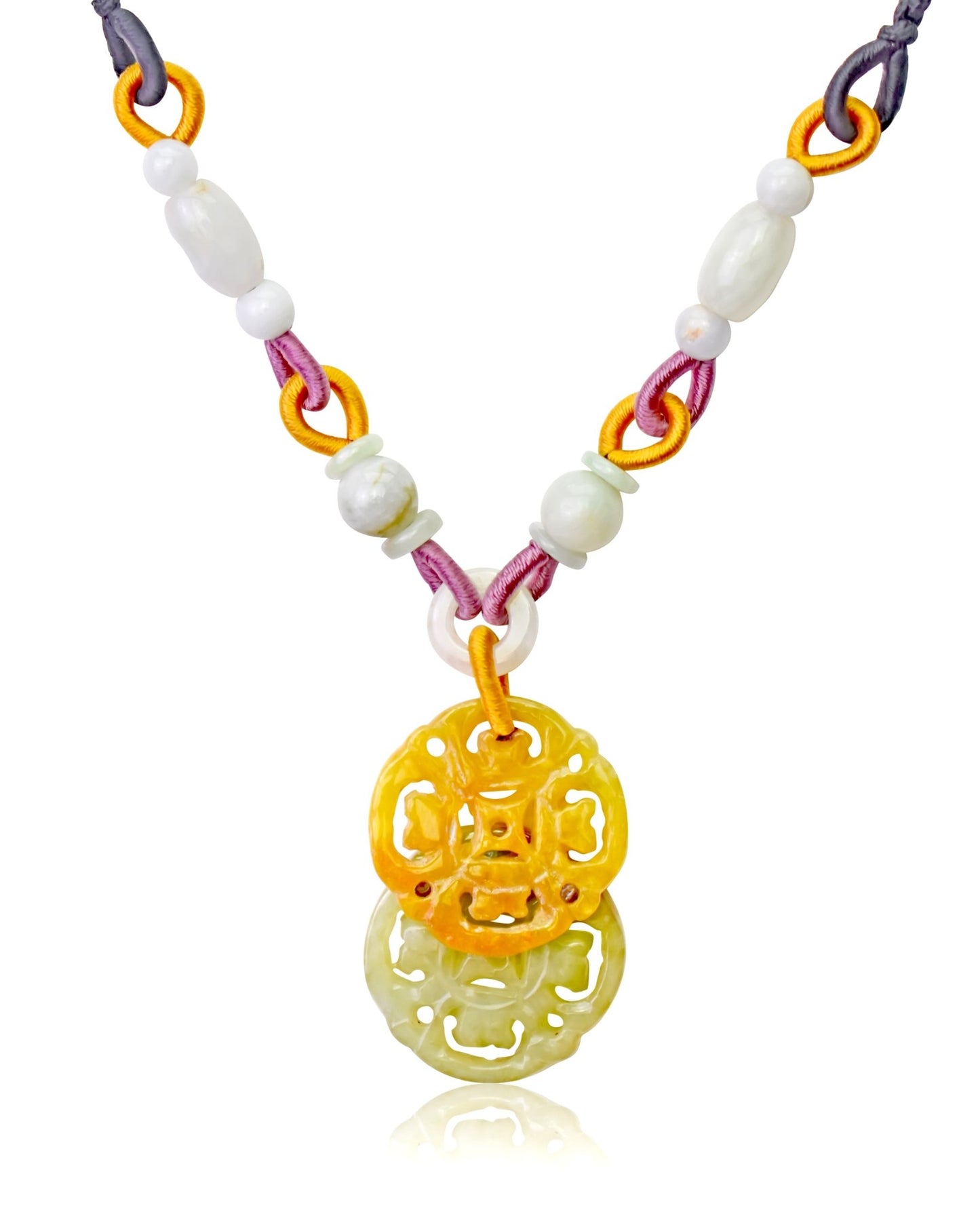 Ancient Coin Necklace with Yellow Jade Stone for Women Mother's Day or Birthdays Gift a Radiant Blend of Harmony, and Lasting Fortune