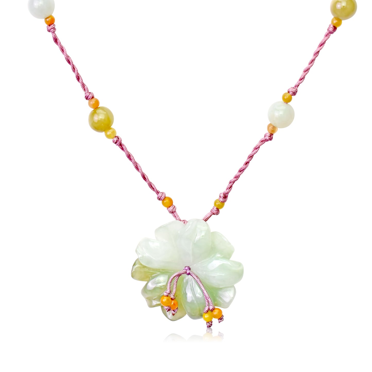 Anemone Flower a Jade Necklace Calming Handmade Jewelry for Women on Special Occasions
