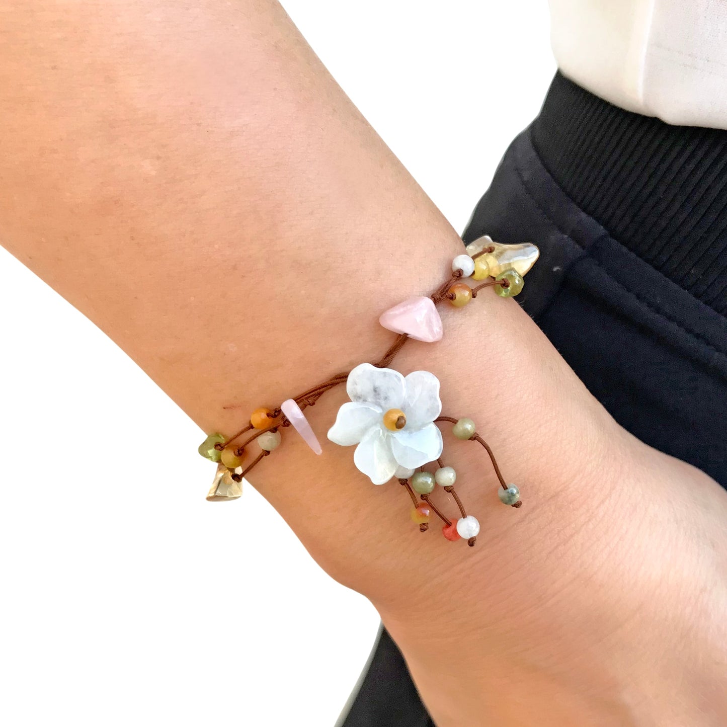 Apple Blossom for Women Multi Colored Semi-Precious Stone Bracelet Perfect Anniversary Gift To Celebrate New Beginnings