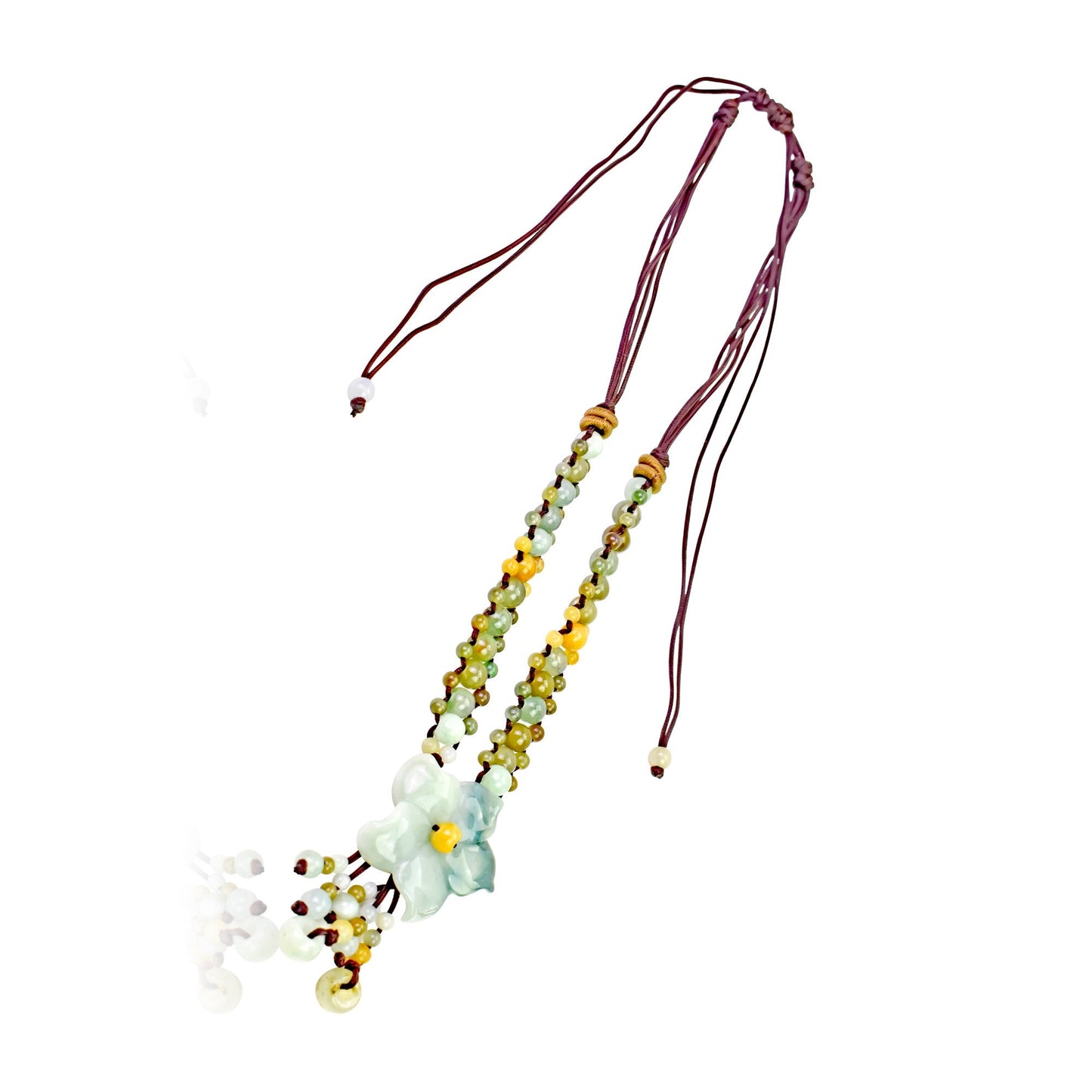 Beaded flower necklace for women infuse with columbine flower a graceful handmade jewelry for Mother's Day gift