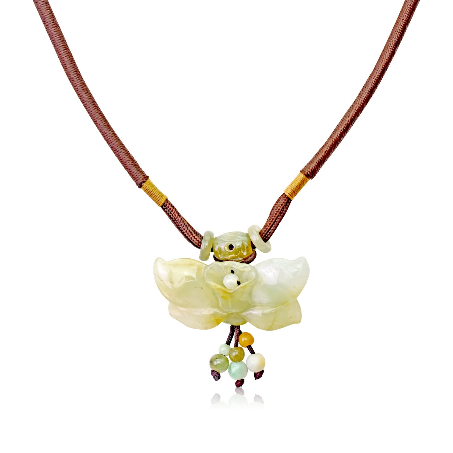 Blue Wild Indigo Jade Pendant Necklace for Women’s Birthdays Blue Flower Pendant for Unforgettable Birthday