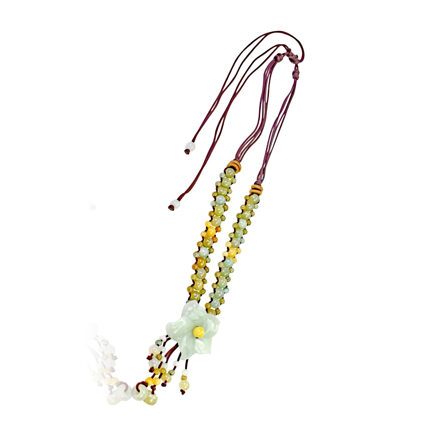 Charming columbine flower with real jade to express friendship, love, and protection on birthdays and holidays