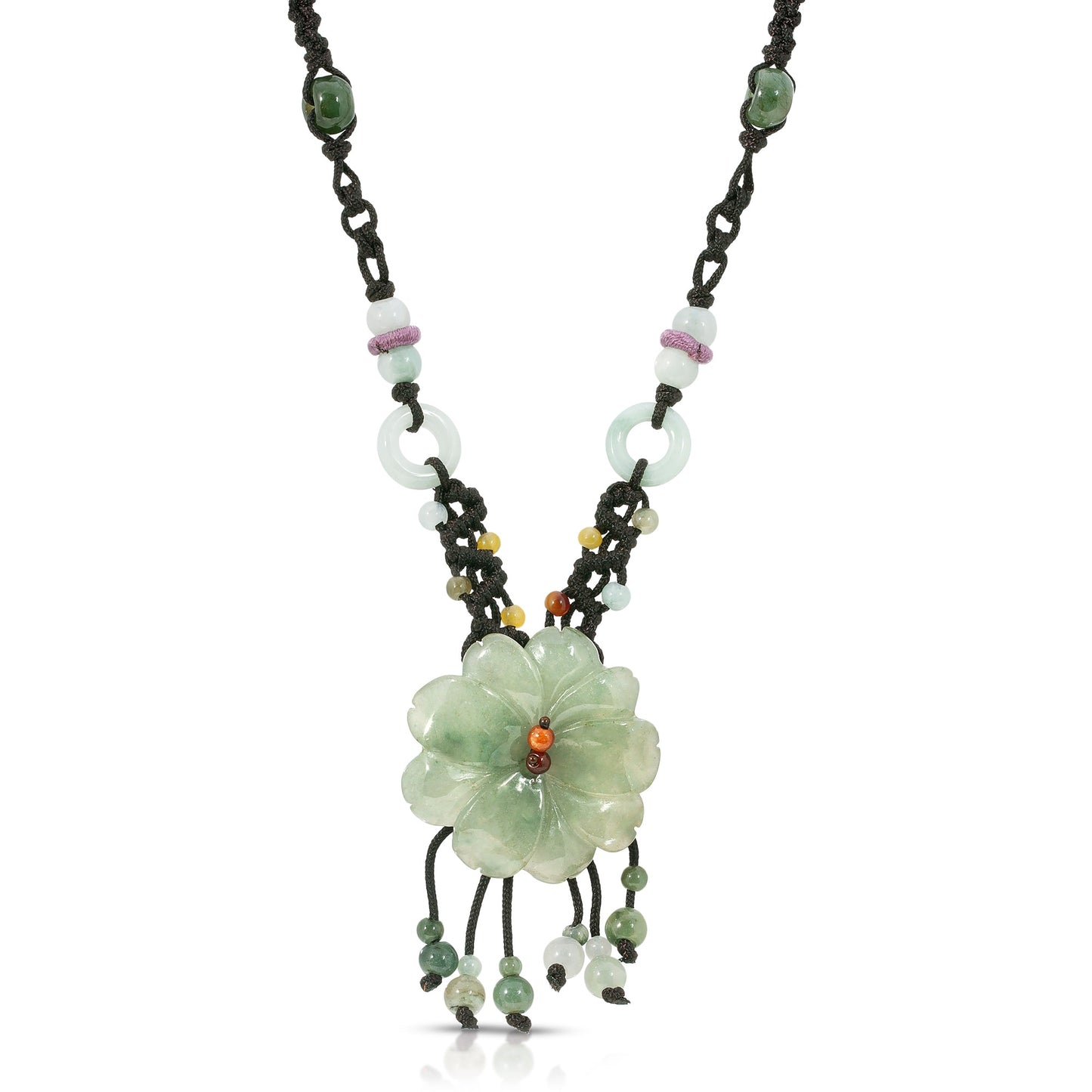 Cherry Blossom Pendant for Anniversary Jade Necklace for Women