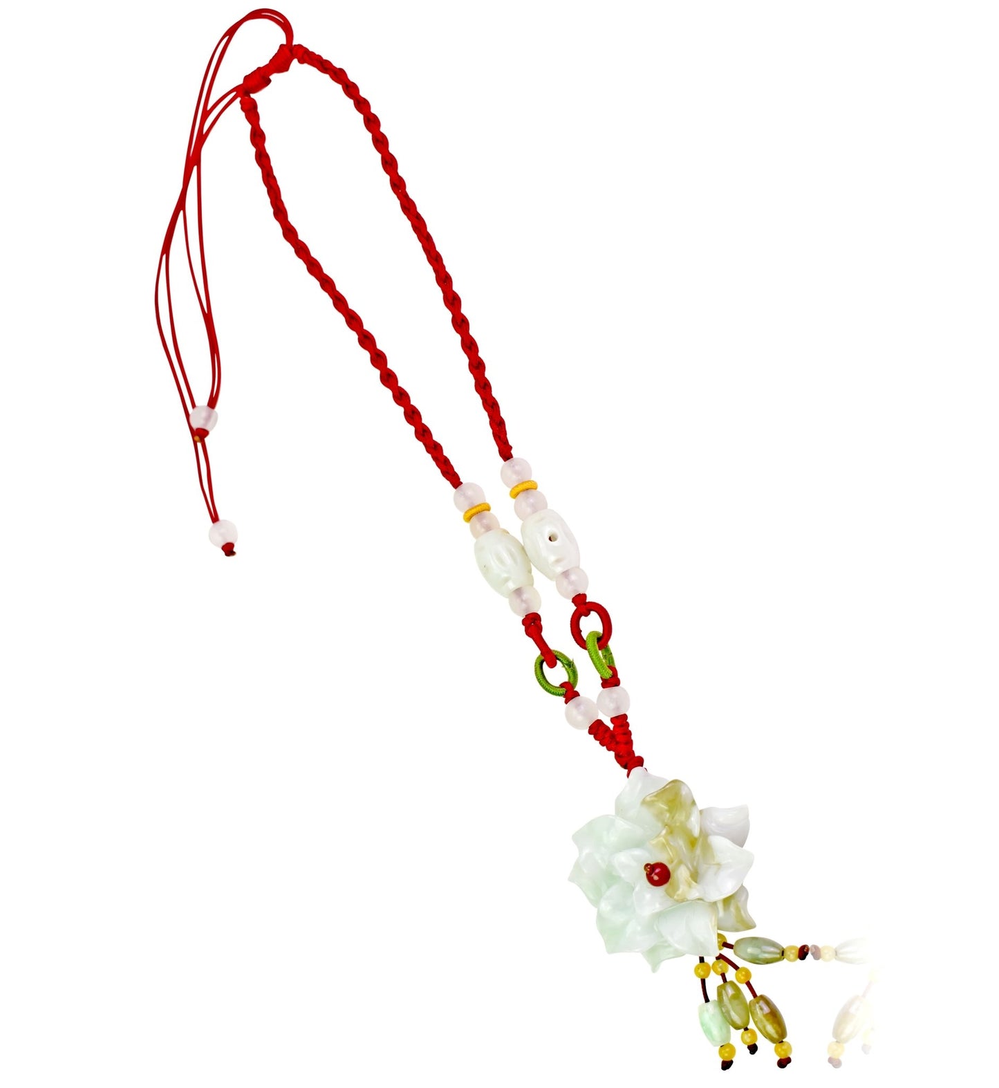 Chrysanthemum Flower Floral-Inspired Necklace Jade Flower Pendant for Women