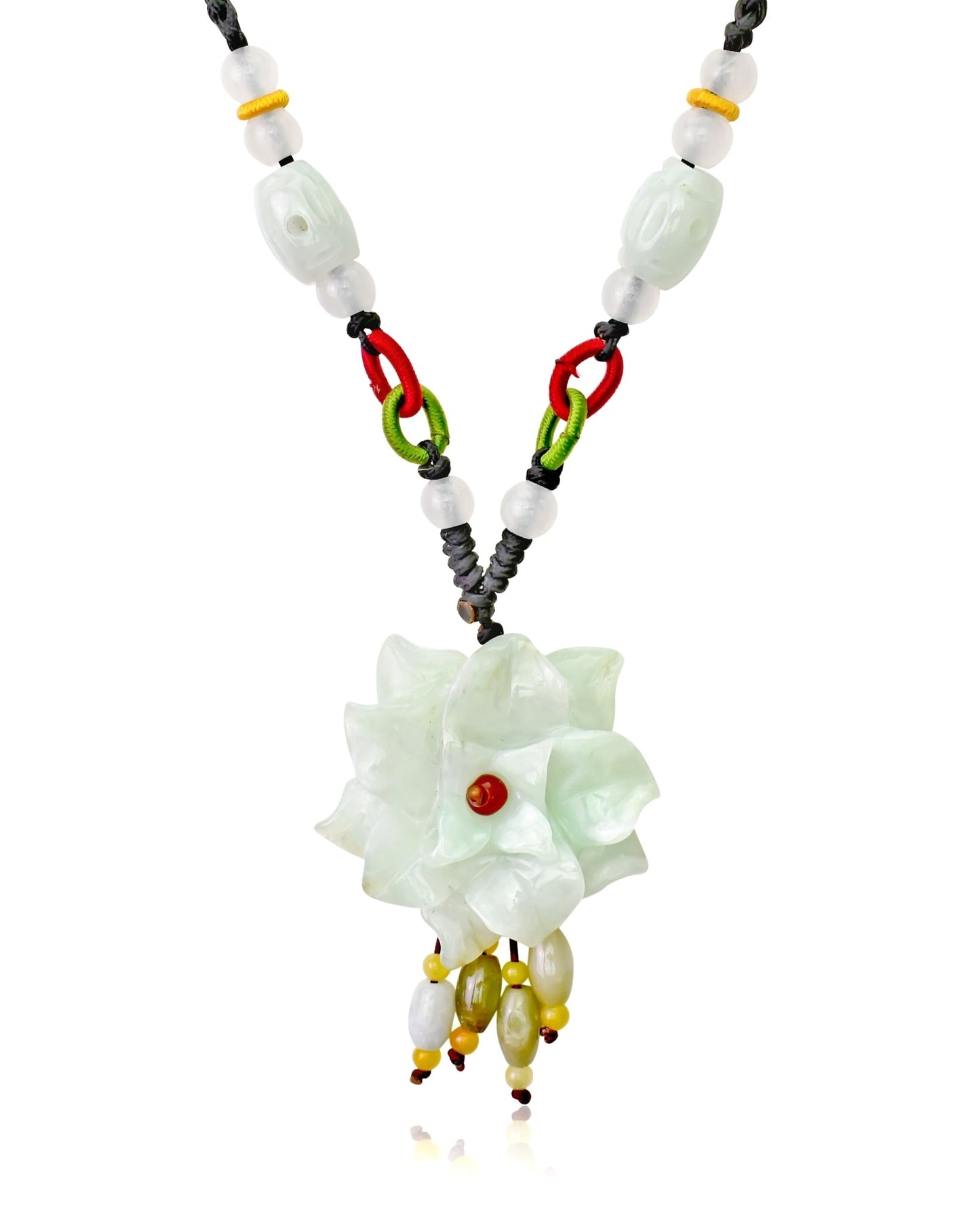 Chrysanthemum Necklace for Anniversary Pendant Handmade Jade Necklace for Holiday Gift