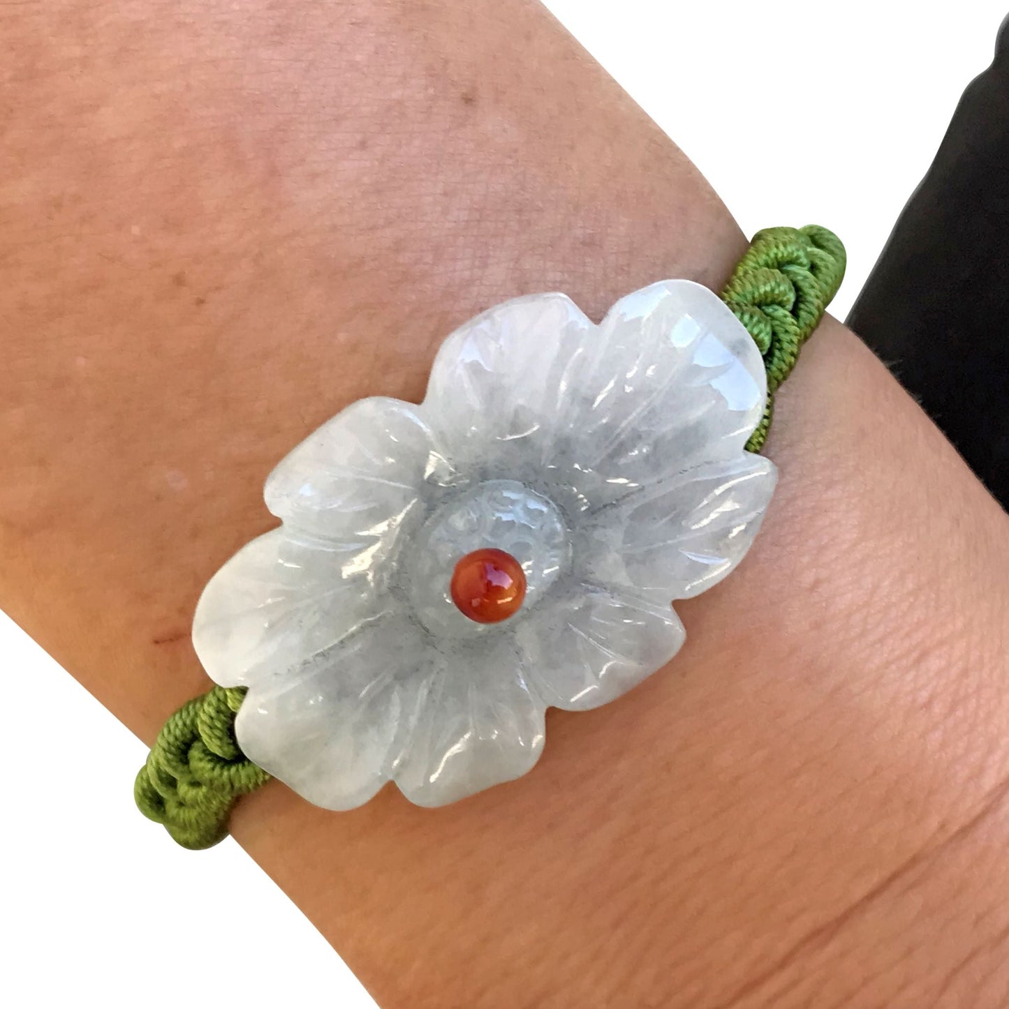 Cineraria with Jade Unique Handmade Jewelry for Birthday Gift a Floral of Serenity and Strength