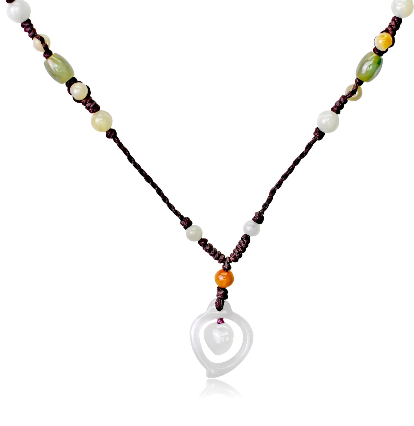 Cute heart pendant handmade jade charm for good luck birthday gift