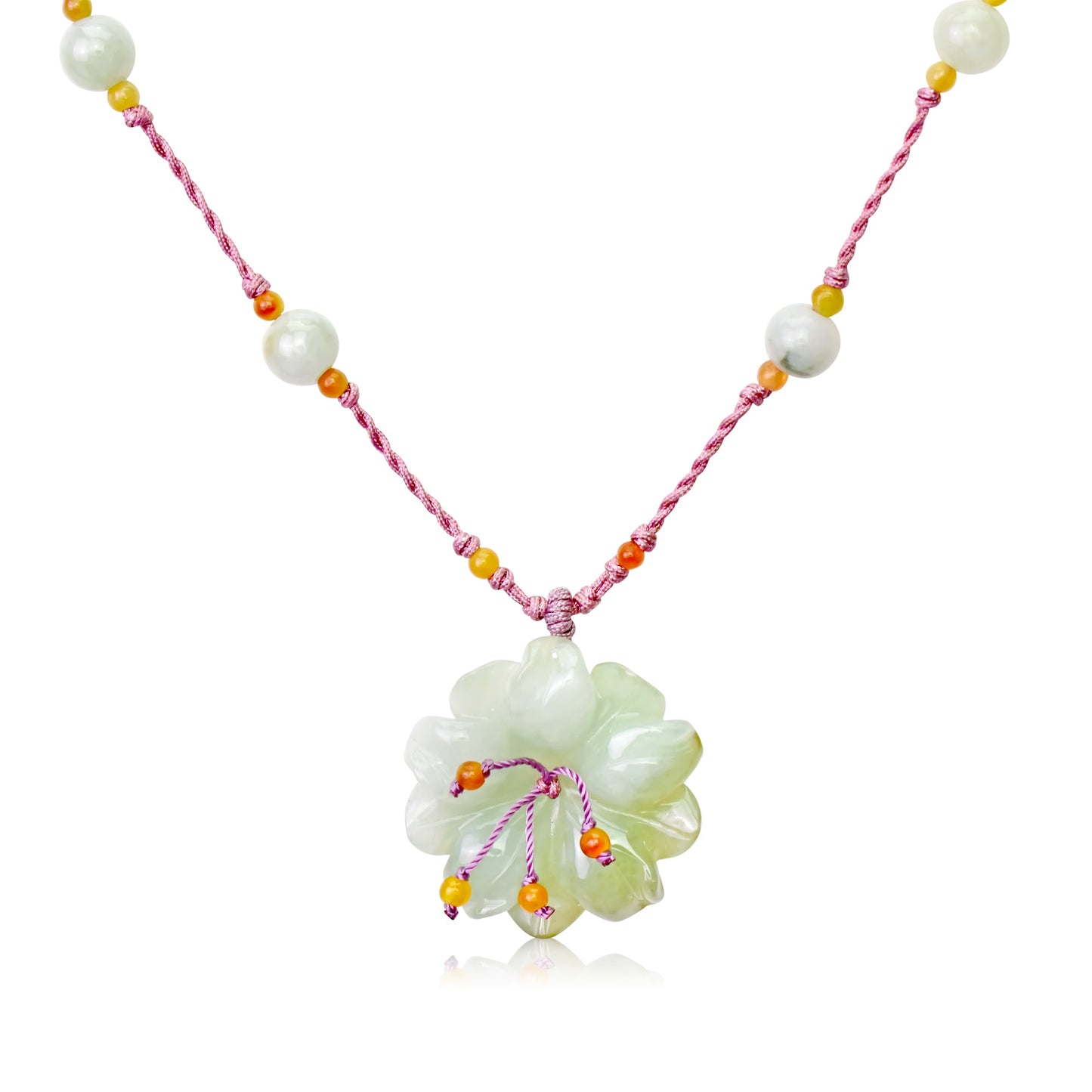 Delicate Anemone Jade Necklace a Symbolic Mother’s Day Gift for Women