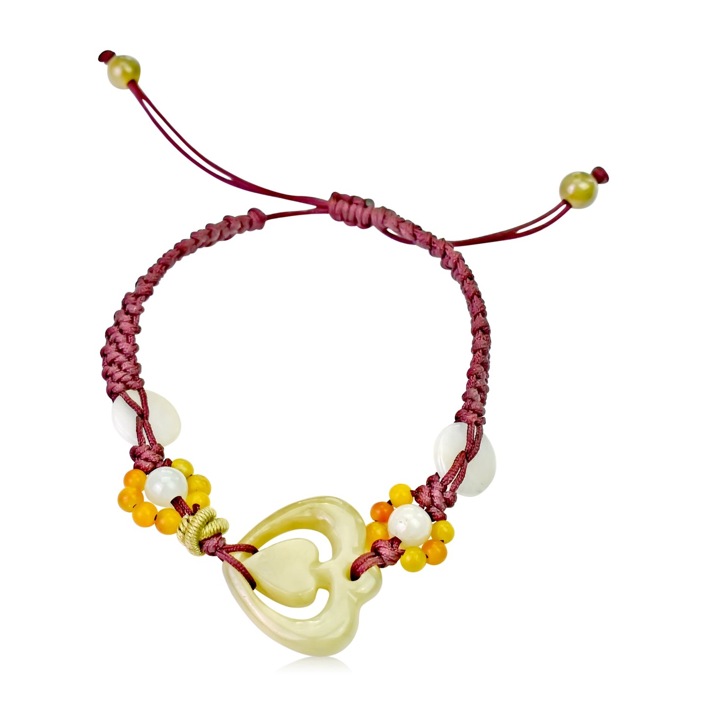 Delicate heart bracelet a carved jade bracelet for women a gift full of grace