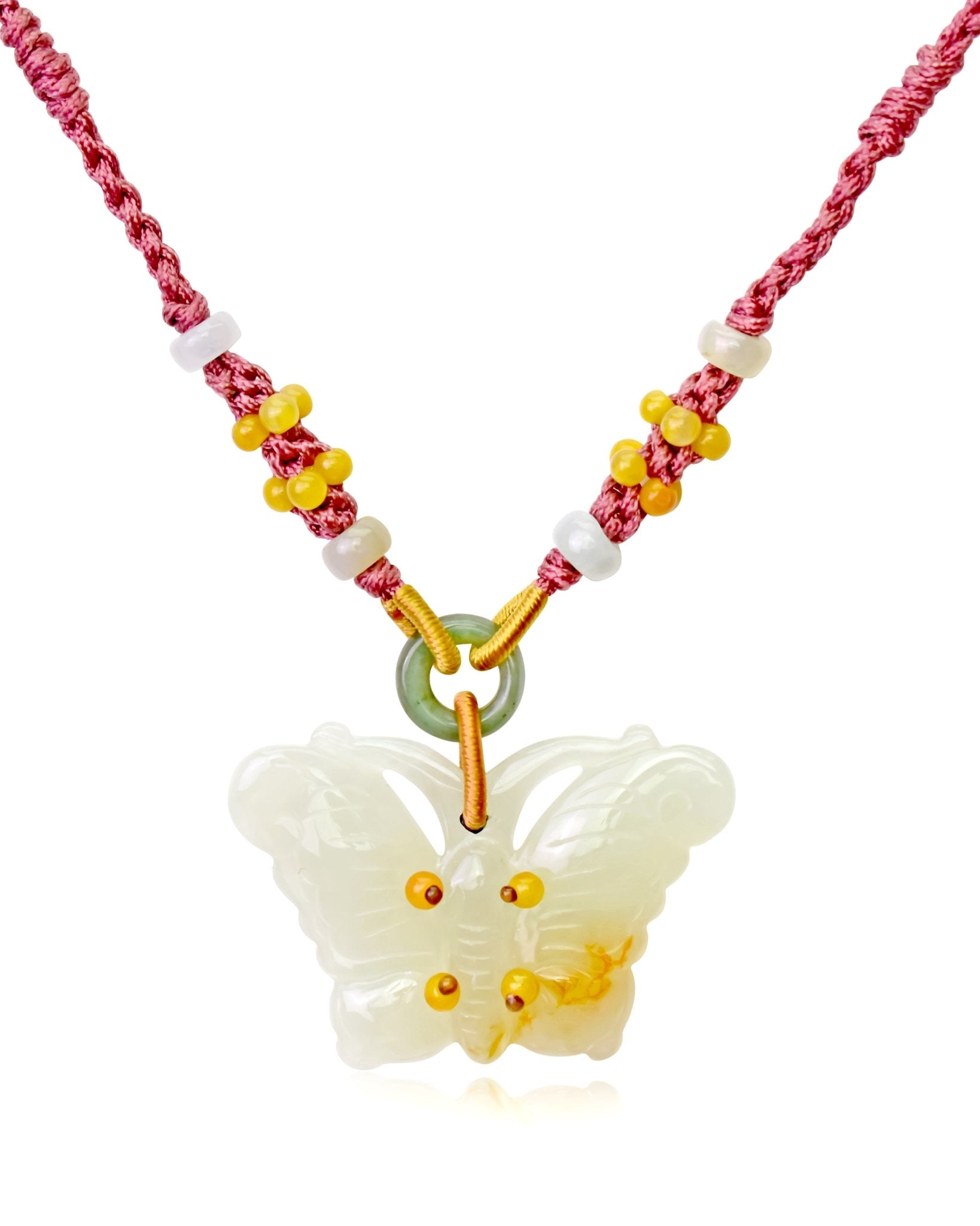 Delicate ice jade pendant butterfly jade necklace for a unique and graceful jewelry piece