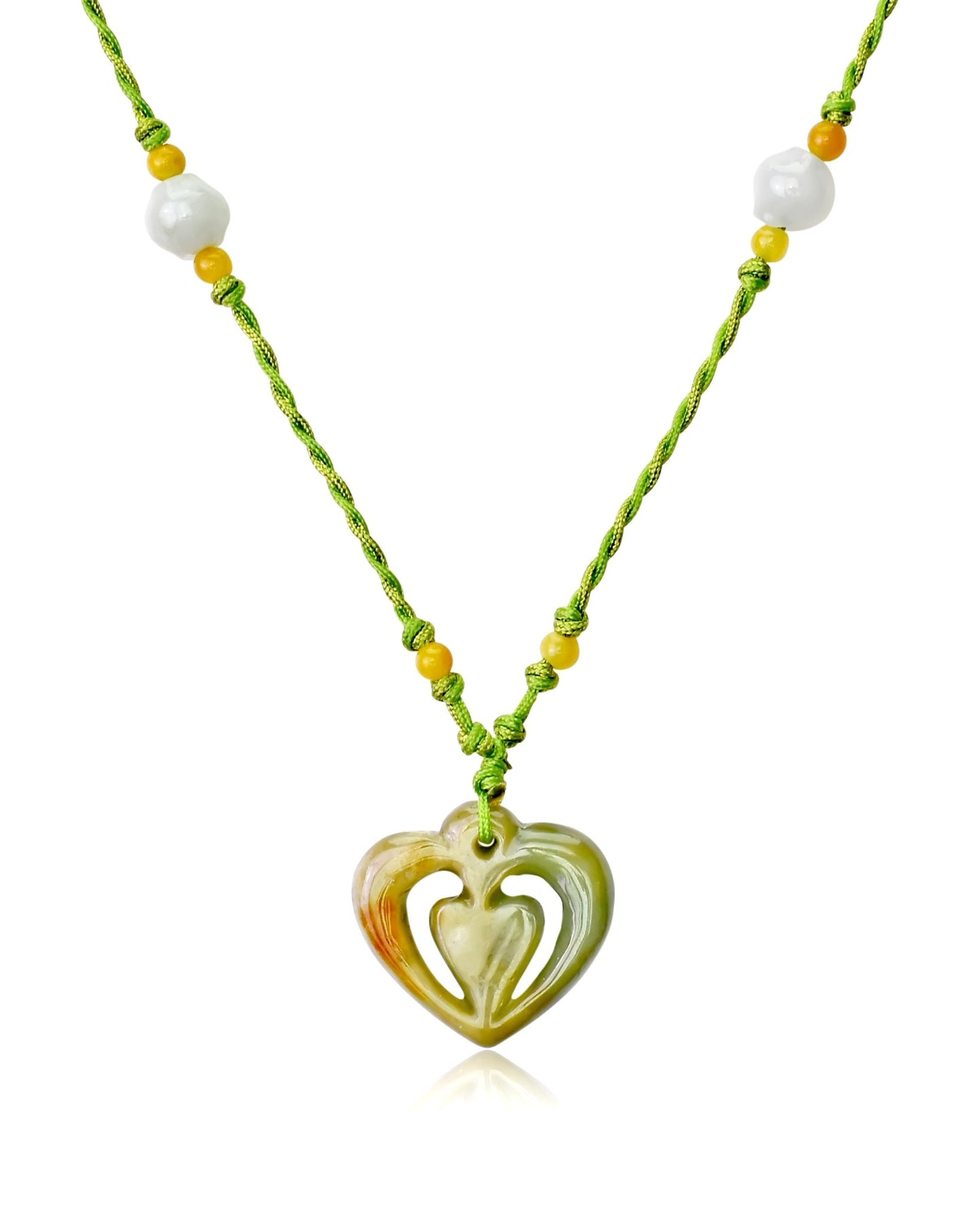 Double heart necklace a handcrafted jade gift to nurture love, luck, and serenity