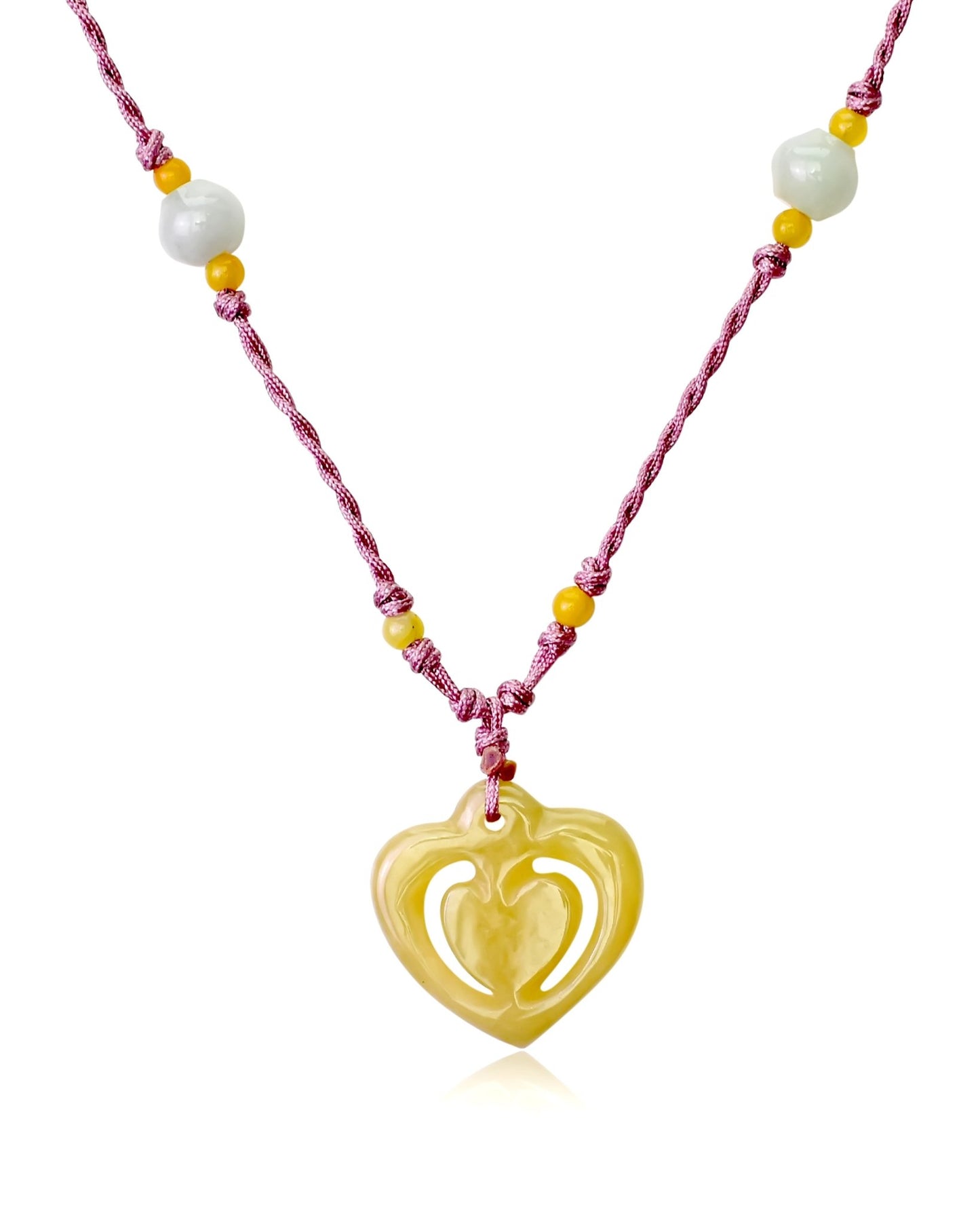 Double heart necklace for Mother’s Day a loving jade piece designed for love and gratitude