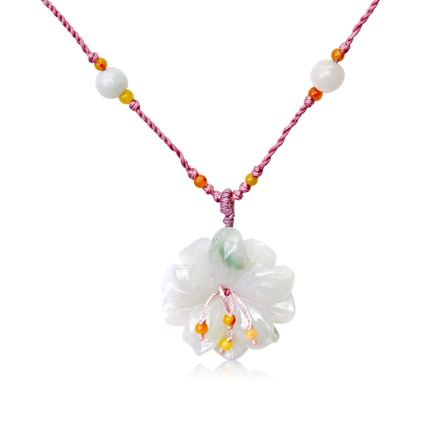 Elegant Anemone Flower a Jade Necklace a Meaningful Mother’s Day Jewelry for Women