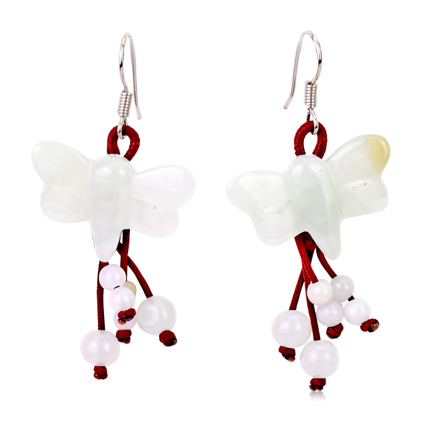 Elegant Jade Dragonfly Earrings Unique Birthday Gift for Women Who Love Meaningful Jewelry