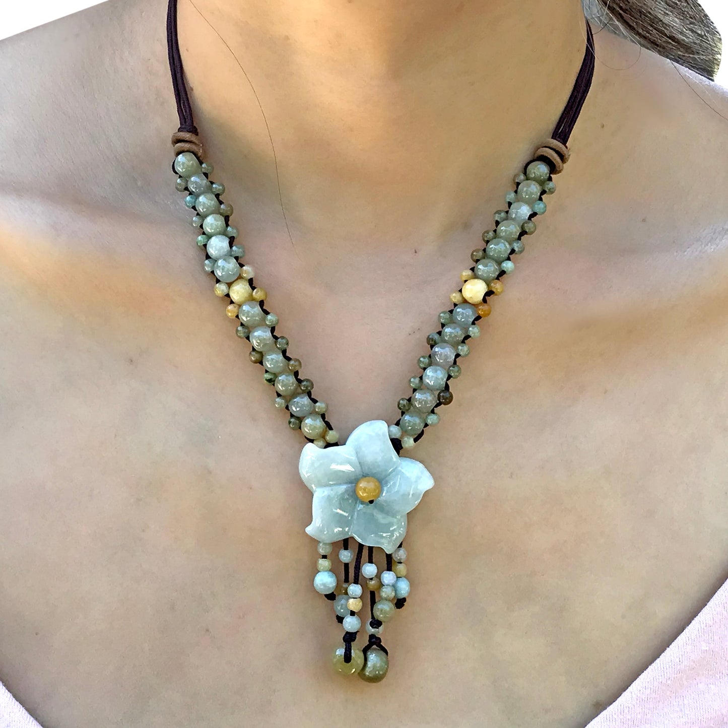 Elegant columbine flower with jade a unique Valentine’s Day gift symbolizing love, luck, and serenity