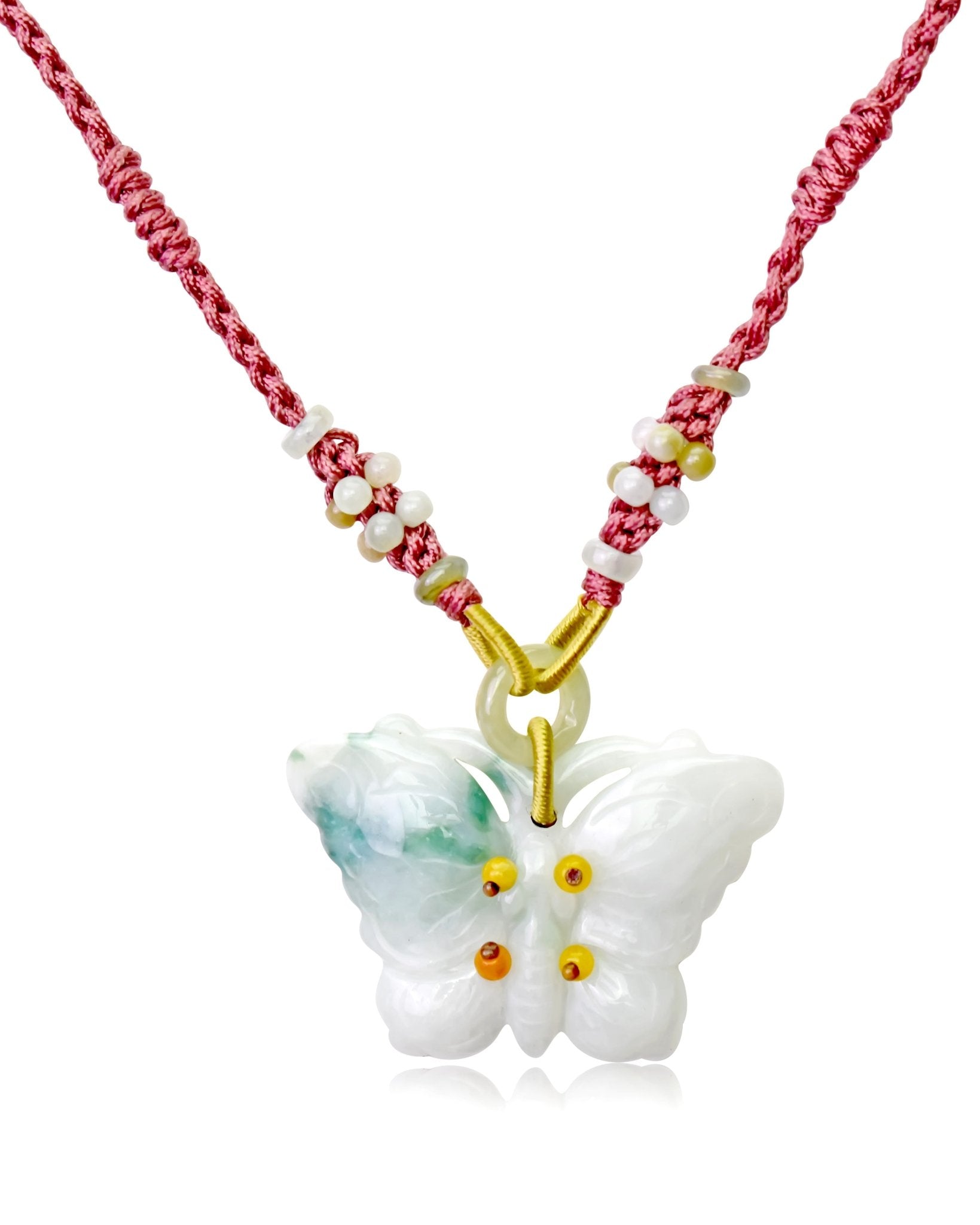 Exquisite butterfly necklace  jade pendant for a cherished birthday keepsake