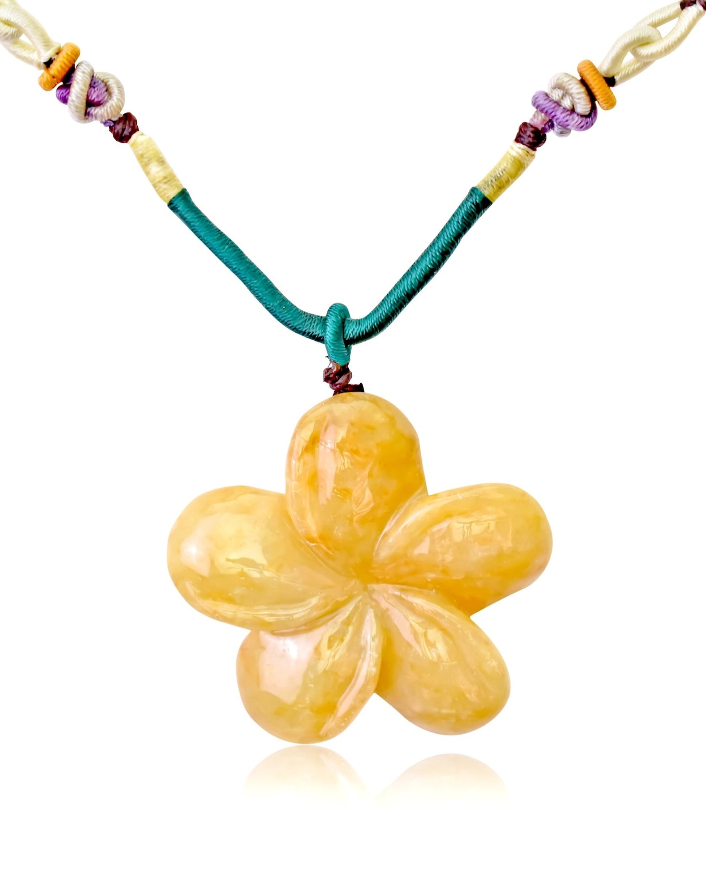 Floral Hawaiian necklace for women a jade pendant that radiates tranquility, perfect for anniversaries or holidays gift