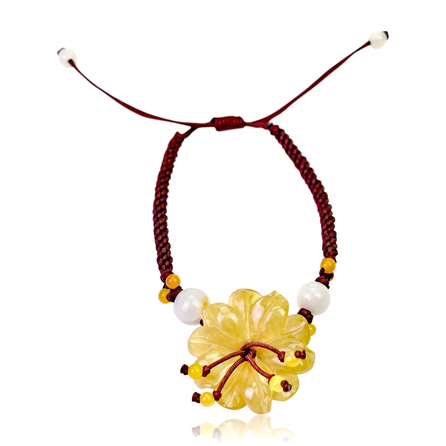 Floral jade bracelet with anemone detail a perfect gift for holidays, harmony, and well-being
