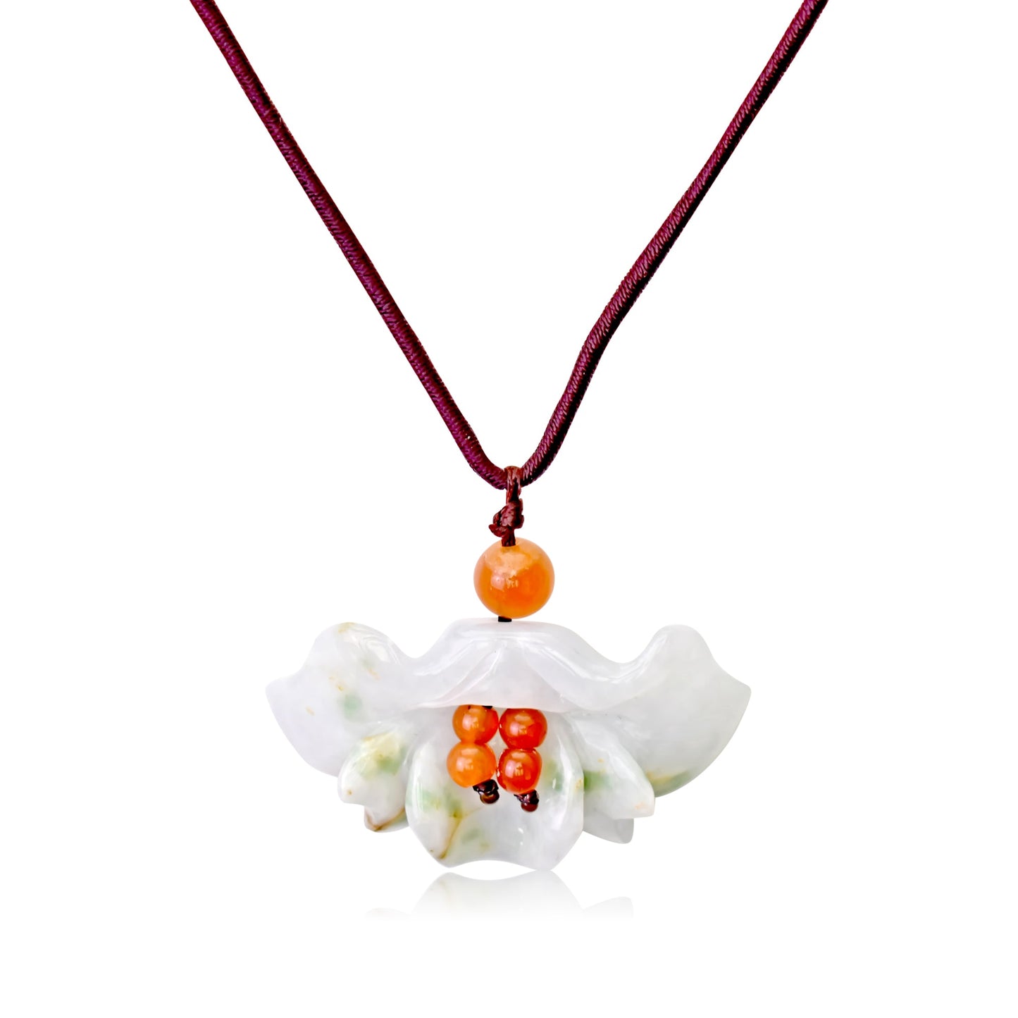 Flower fan a flower stone necklace made for natural beauty and inner strength with handmade gemstone art gift