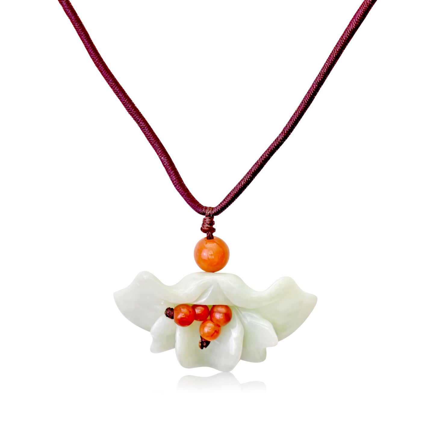 Flower fan with flower stone necklace an elegant handmade jewelry gift that bringing harmony and emotional grounding
