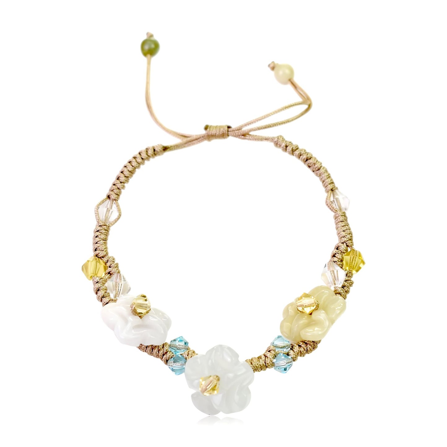 Flower pimpernel a real flower bracelet inspired by jade’s powers of good fortune and inner peace an unforgettable gift for friends or Valentine's Day