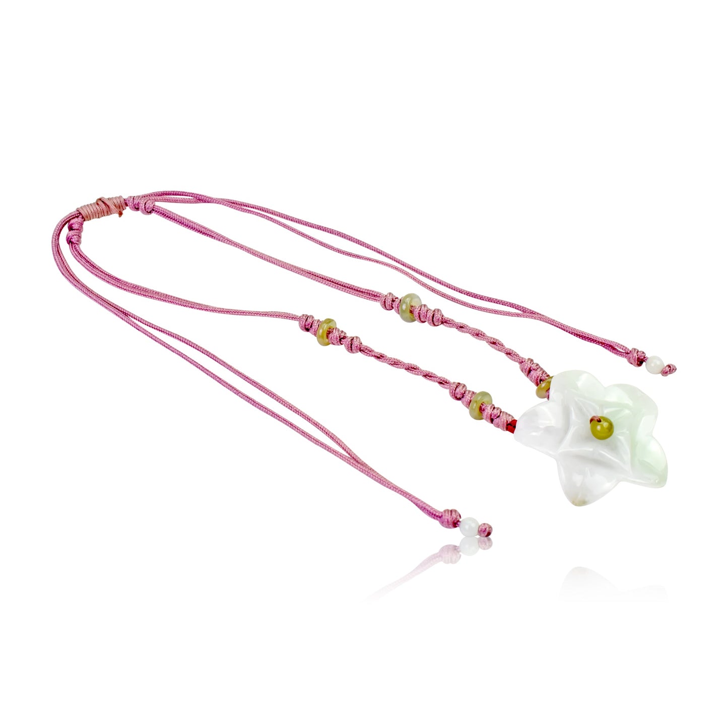 Graceful handmade jewelry jade pendant symbolizing love and new beginnings with aster flower pendant