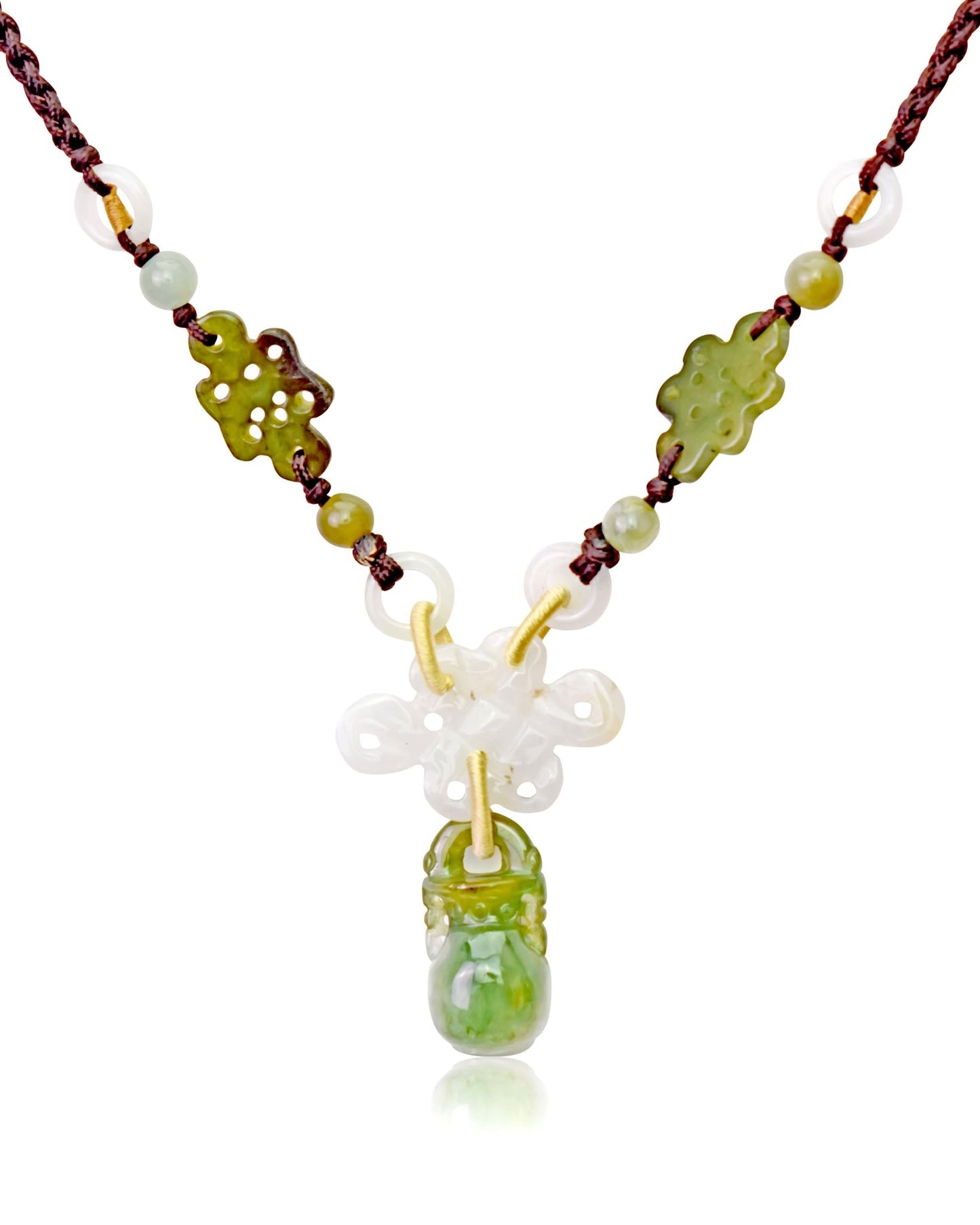 Handcrafted Infinity Pendant with Natural Jade Thoughtful Gift for Mother’s Day or Holidays