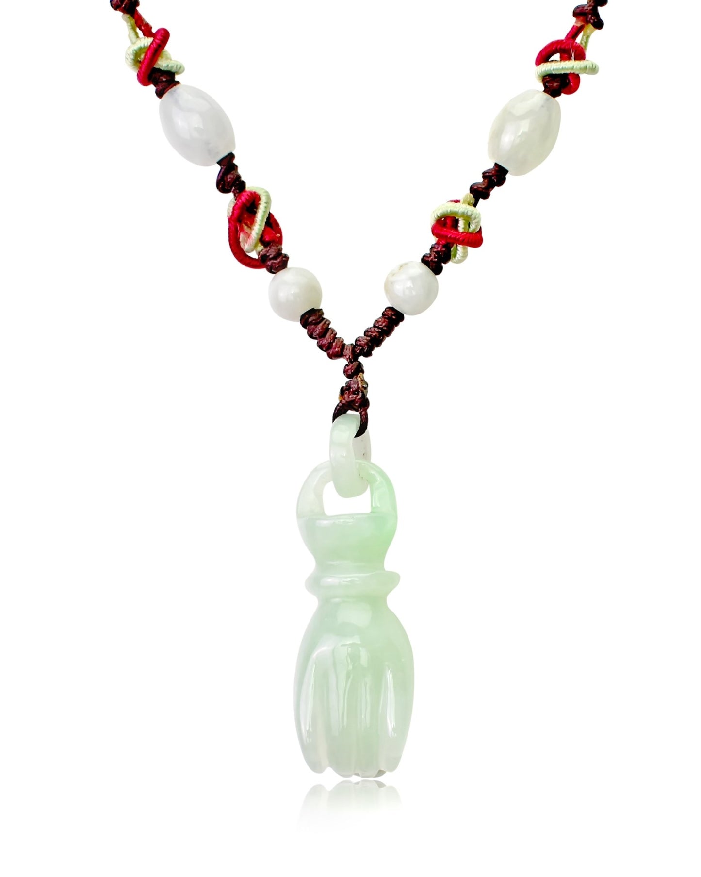 Handmade Kwan Yin Jade Pendant carved Buddha Hand for Men or Women on Mother’s Day or Father's Day Gift