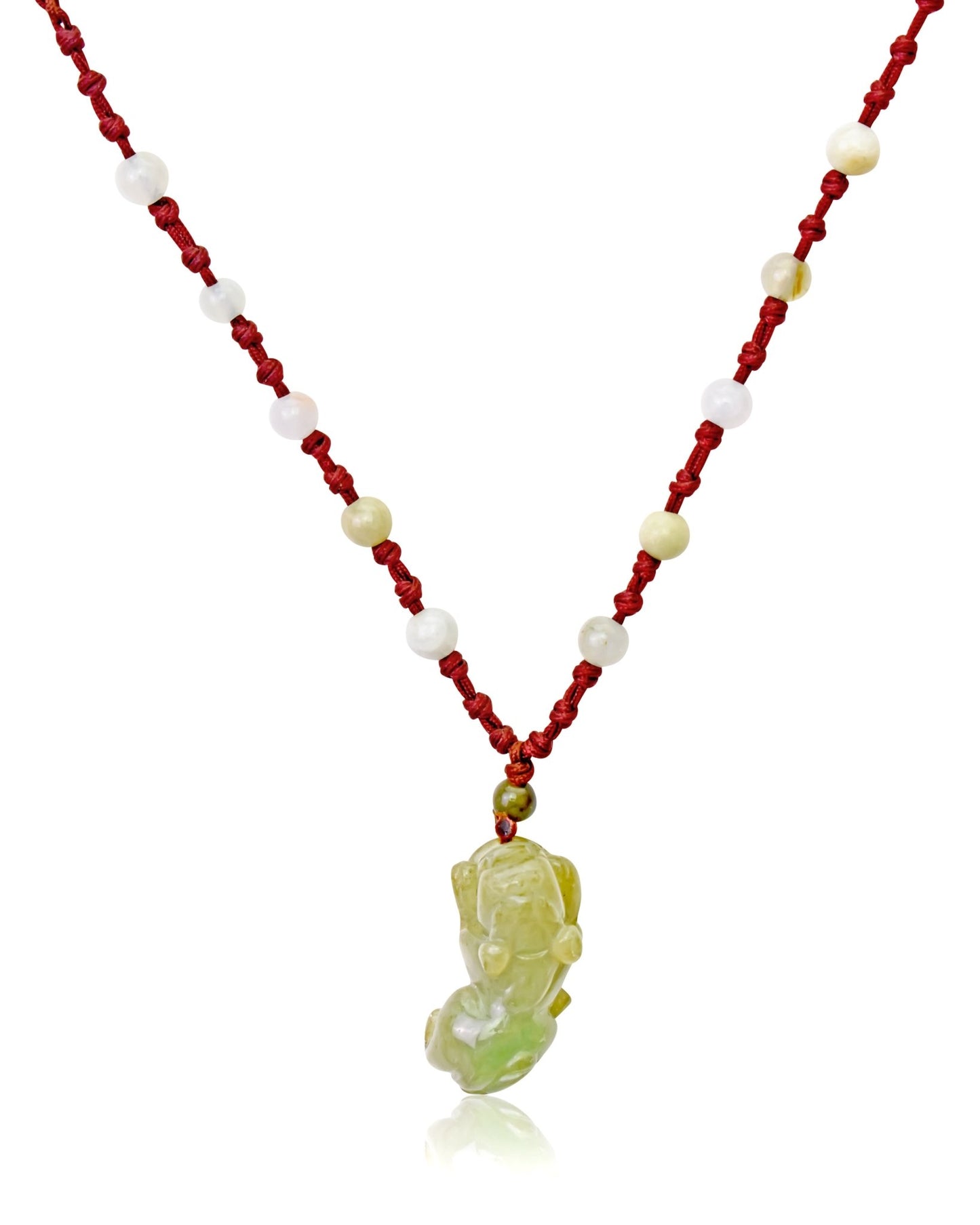 Handmade Pixiu Necklace for Mens Jade Pendant Necklace Unique Gift Father’s Day
