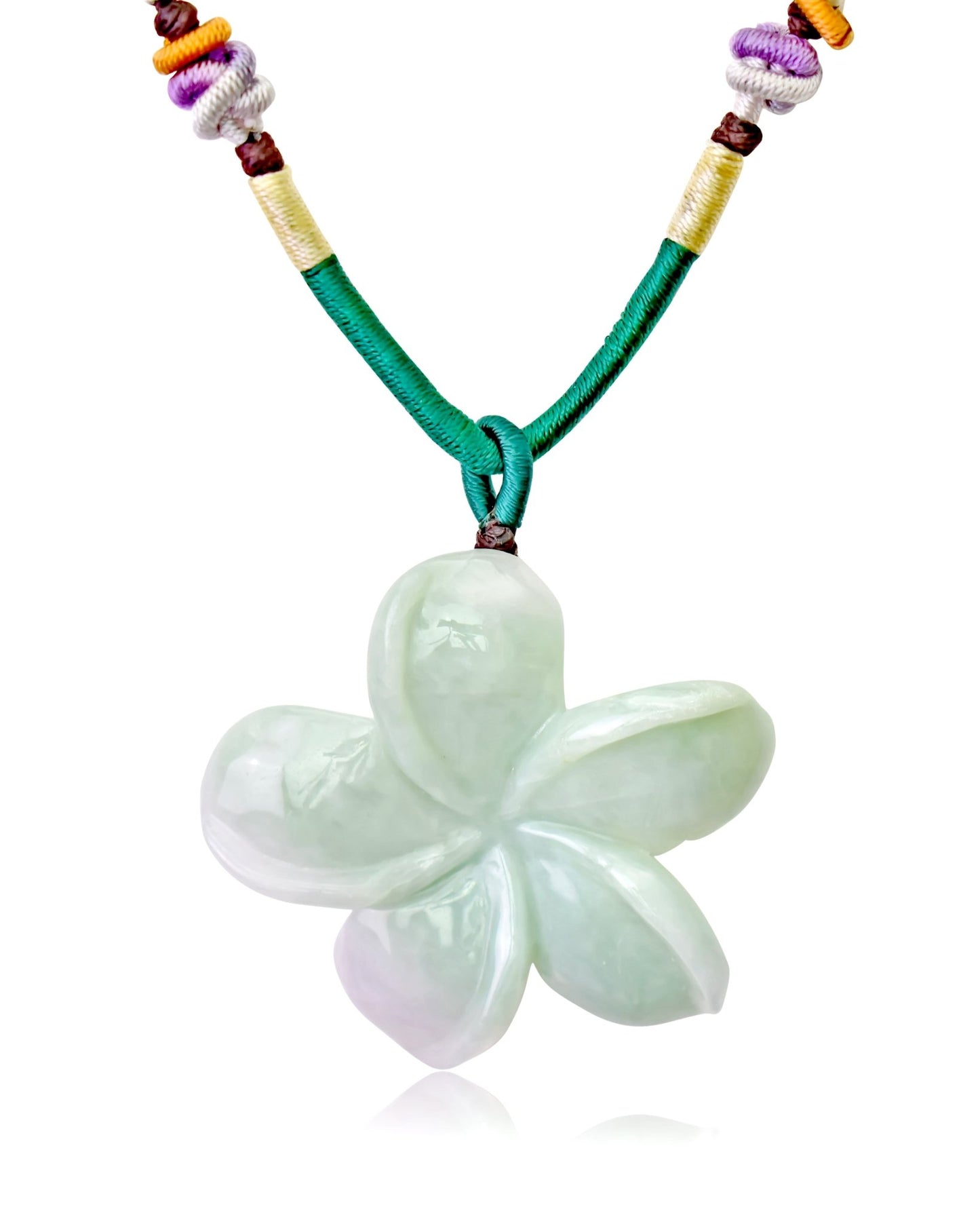 Hawaiian necklace of flowers for women with real jade a graceful gift of luck and serenity