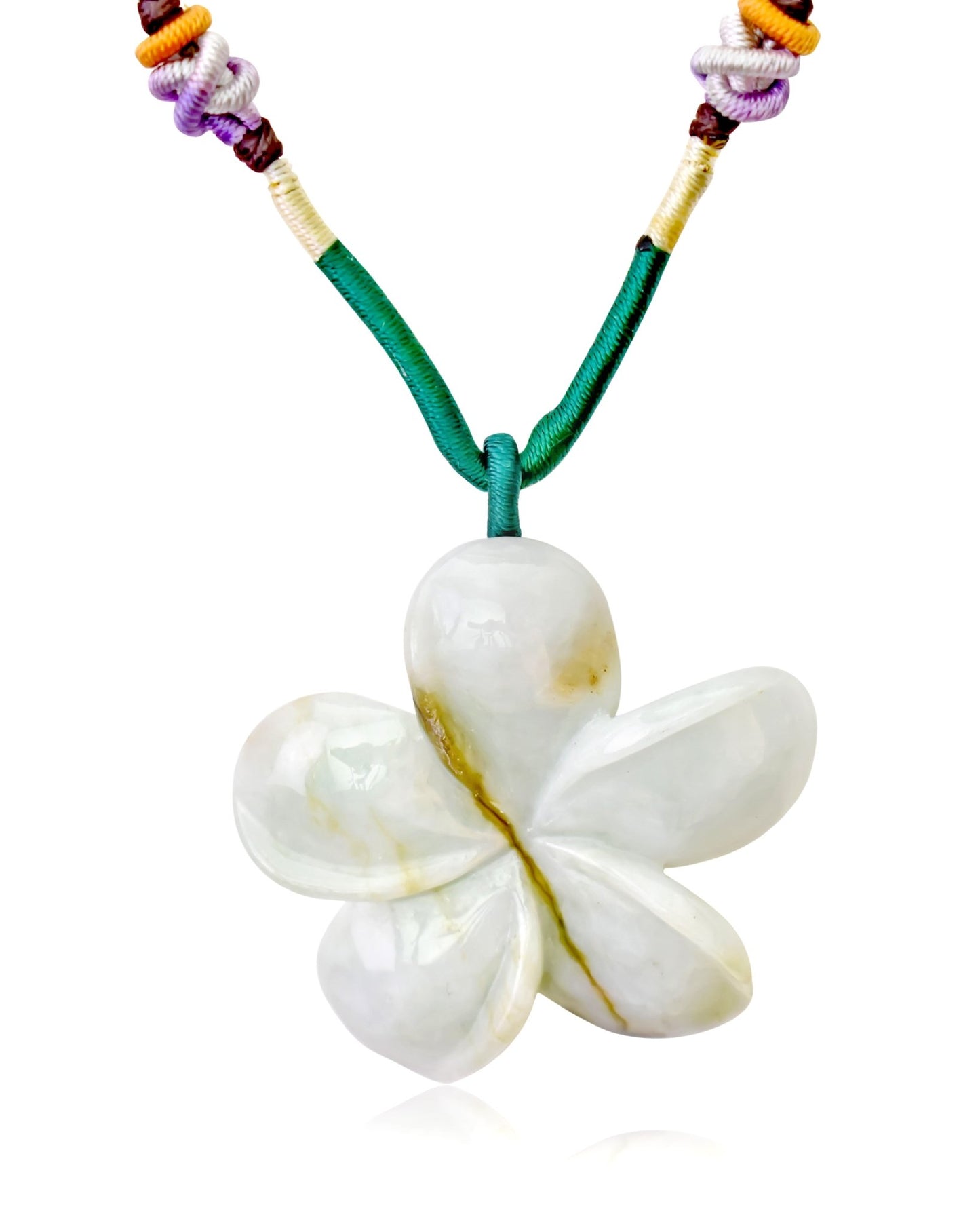 Hawaiian plumeria necklace a jade charm gift for women who treasure peace, love, and balance