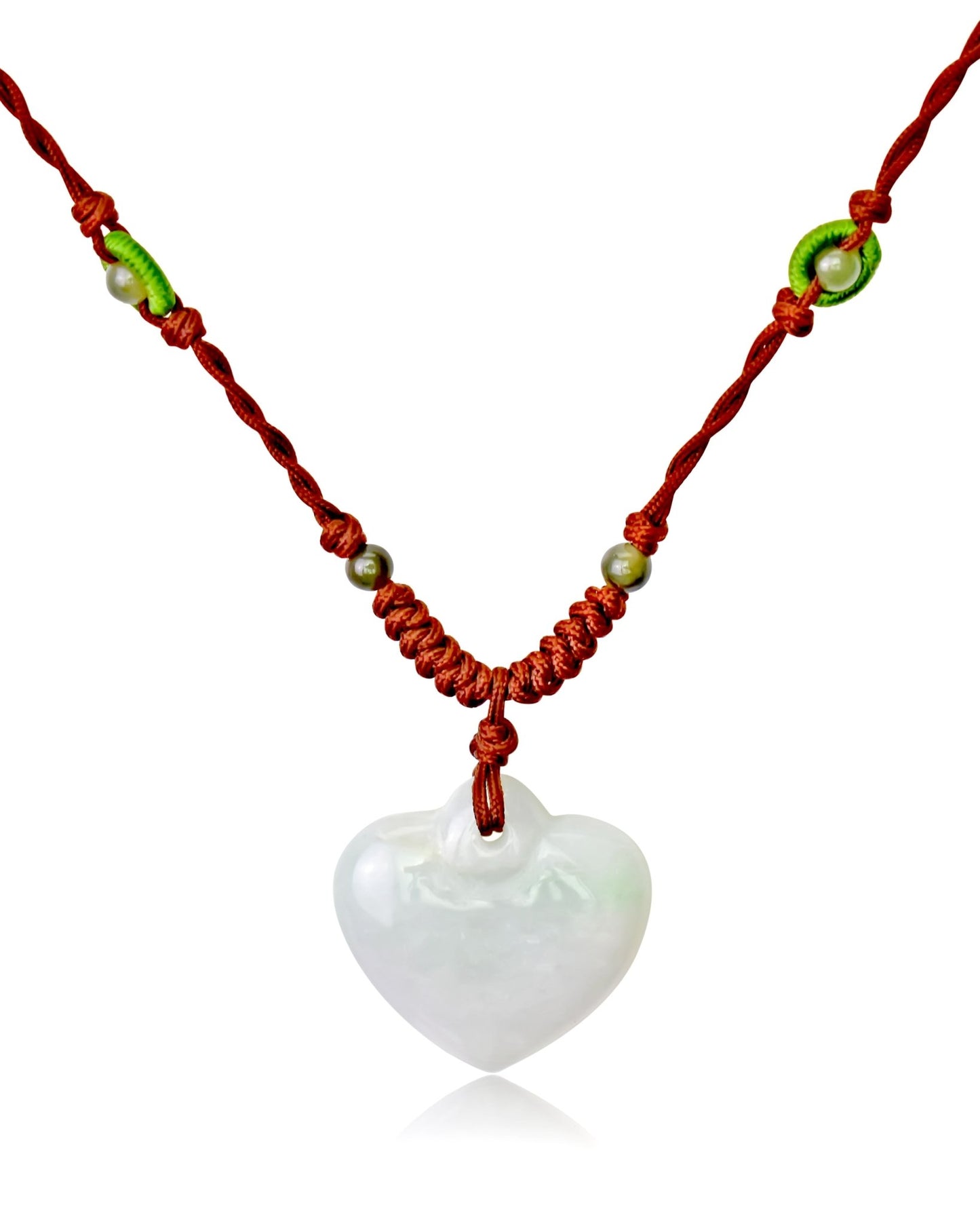 Heart Jade Necklace for Friends Simple Heart Necklace for Birthday Gift