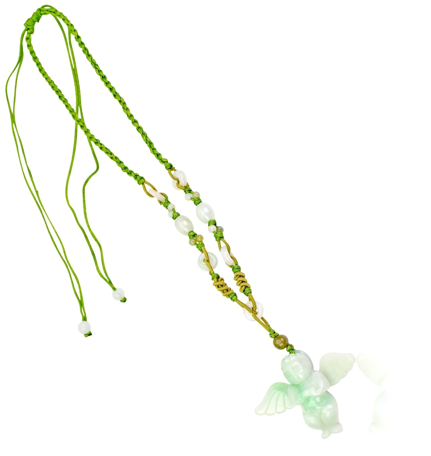 Jade Angel Handmade Angel Pendant Necklace Spiritual Gift for Birthday, Valentine’s Day, Mother’s Day or Father's Day Gift for Him or Her