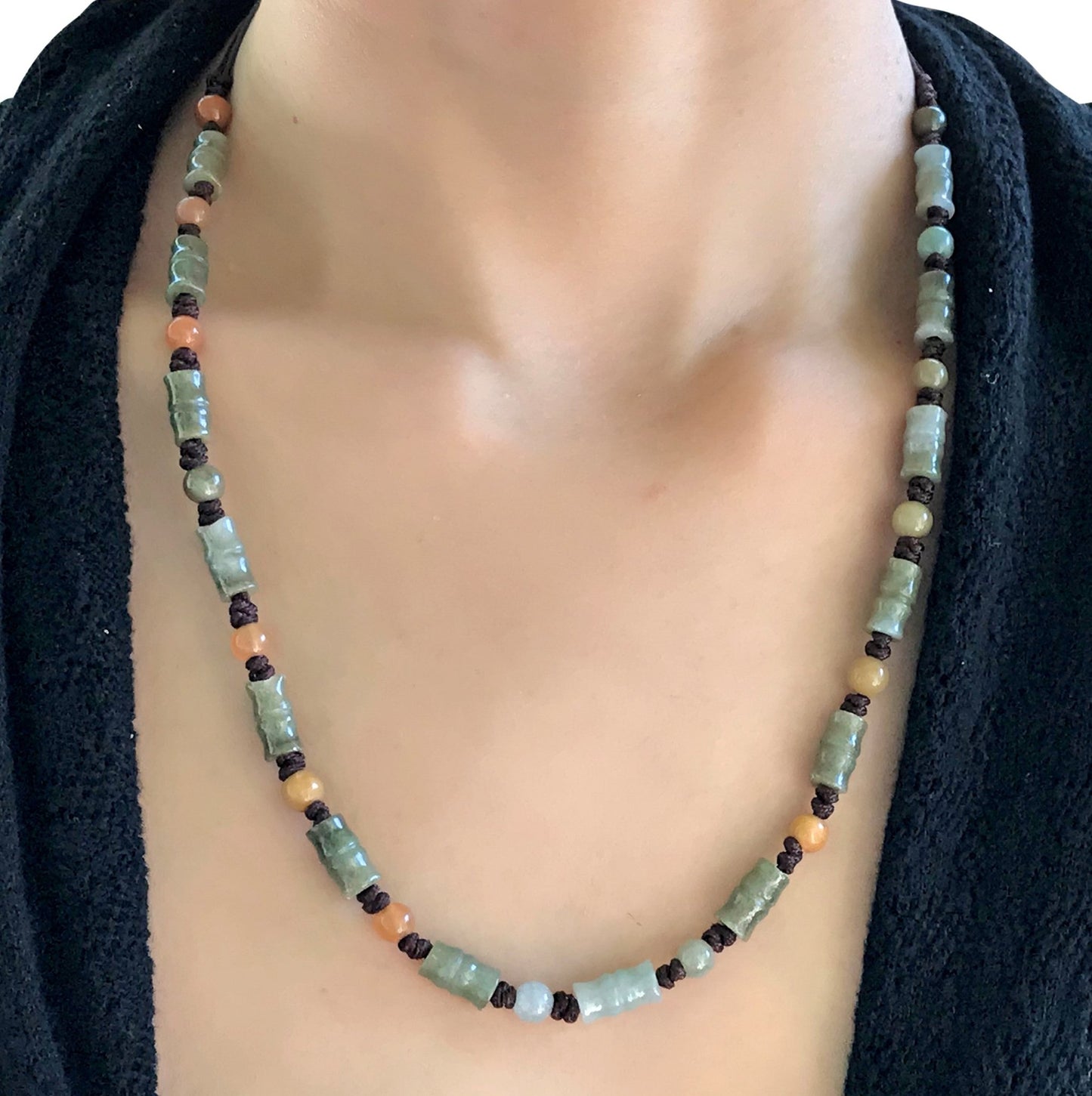 Jade Bamboo Handmade Necklace for Women or Men Birthday Gift Celebrate Strength and Serenity with this Timeless Jade Bamboo