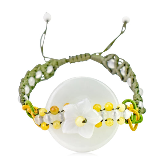 Jade Donut Pendant Valentine’s Day Gift Circle Bracelet Jade Brings Balance, and the Circle Brings Infinite Love