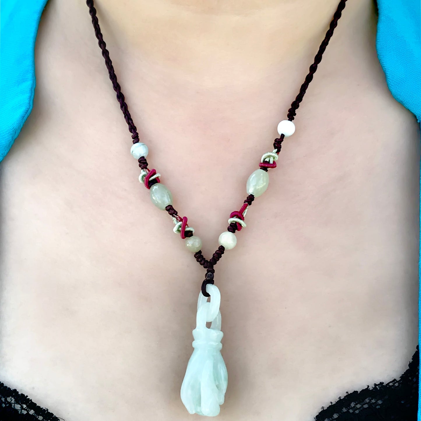 Jade Guanyin Pendant Unique Spiritual Gift for Women or Men on Valentine’s Day or Birthday