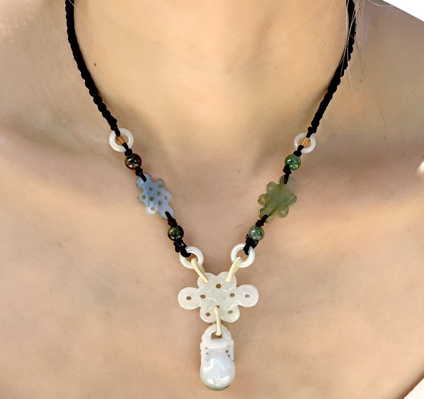 Jade Mom Infinity Necklace Delicate Handmade Jewelry for Her on Anniversaries or Holidays