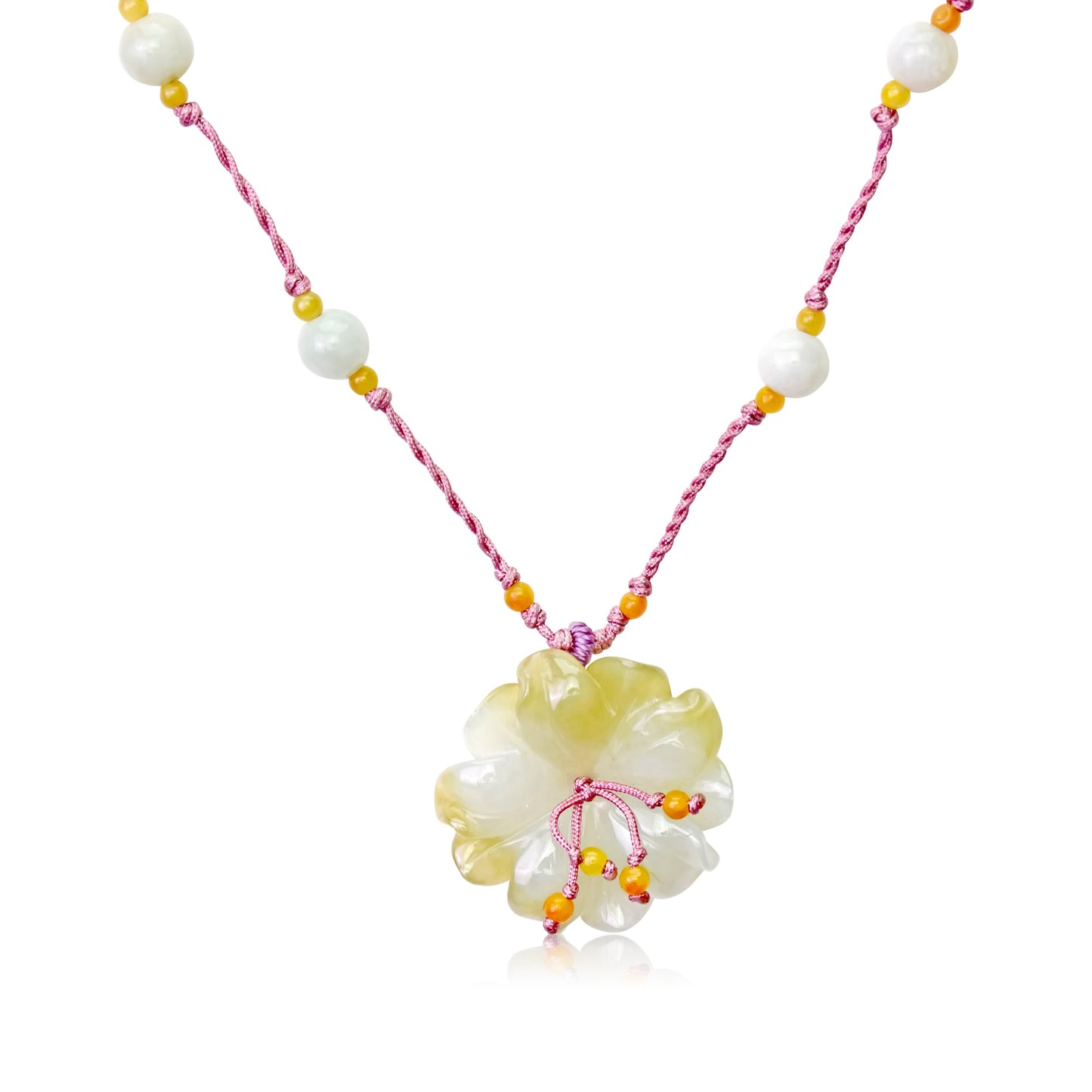 Jade Necklace with Beaded Sea Anemone Detail a Uplifting Gift for Friends and Loved Ones