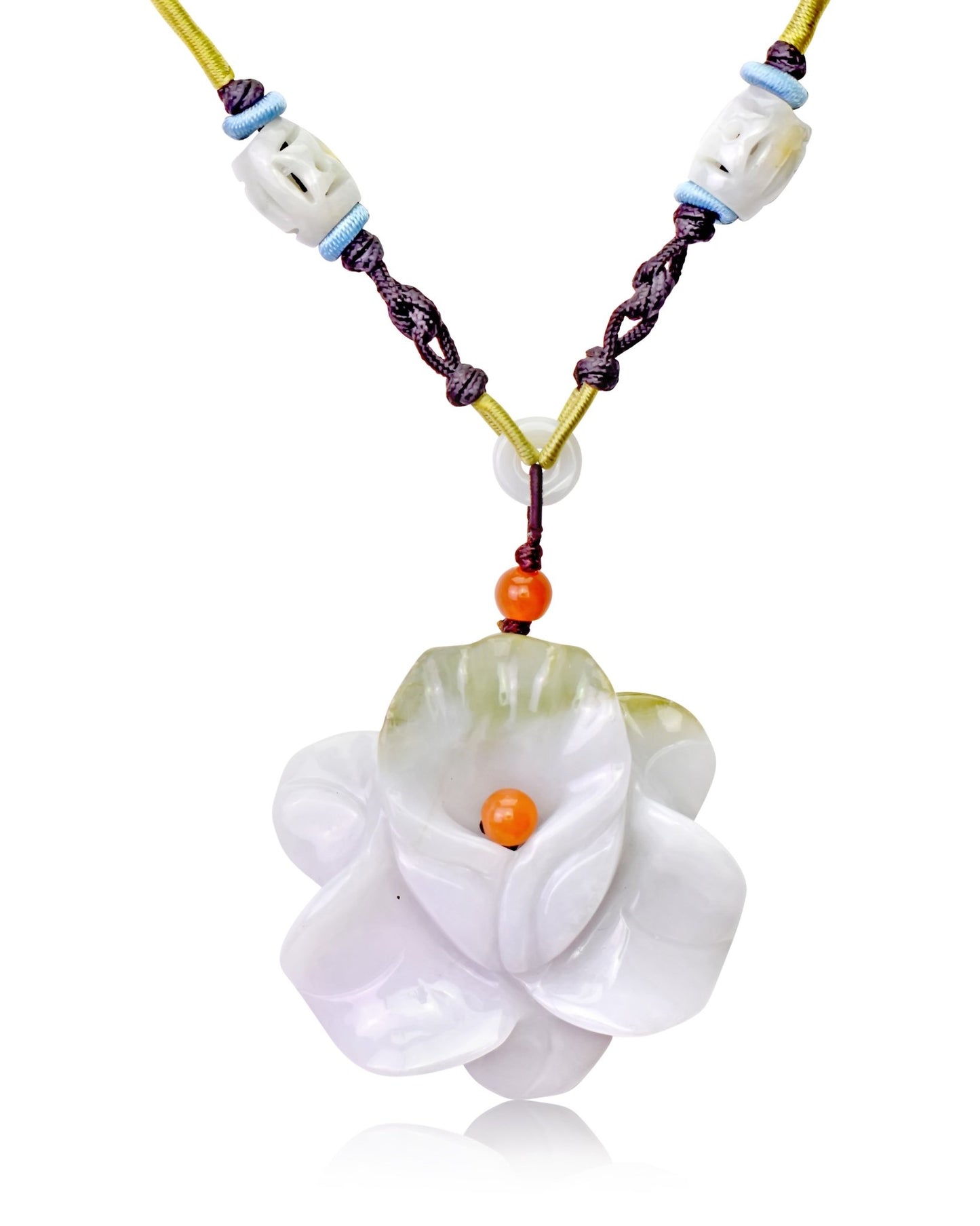 Jade Orchid Necklace Delicate February birth flower necklace for a thoughtful birthday surprise