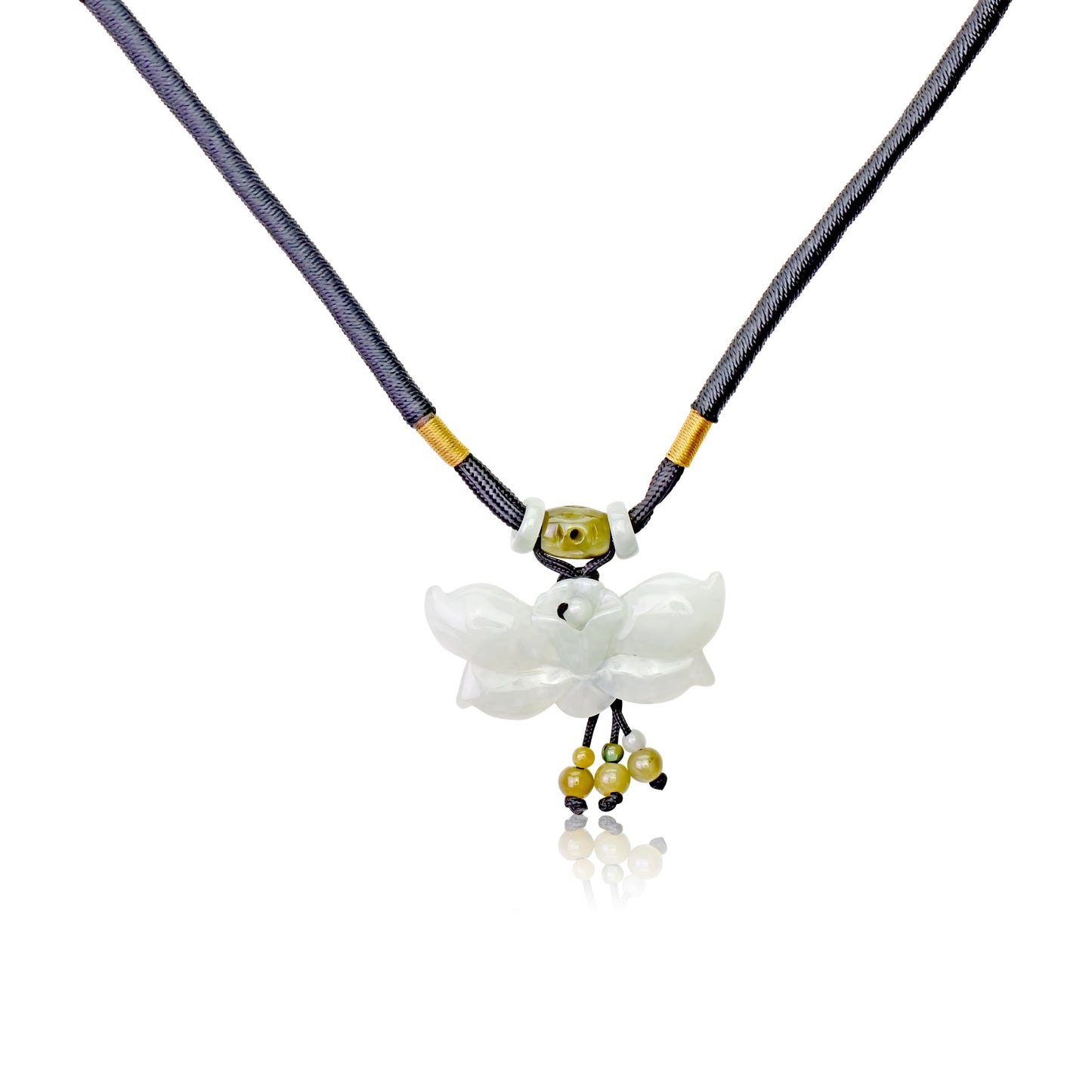 Jade Pendant Necklace for Women’s Birthdays Blue Flower Pendant Blue Wild Indigo
