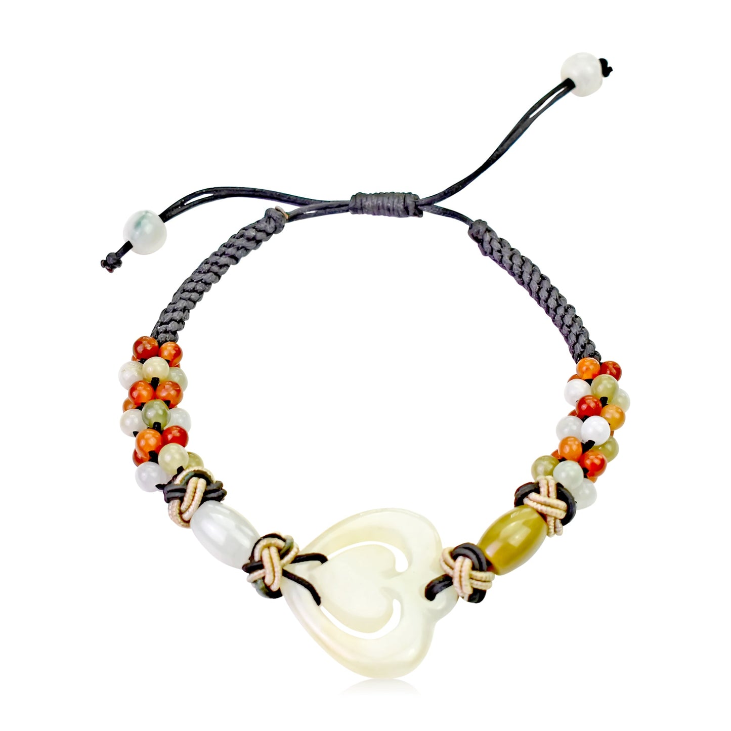 Jade bracelet jewelry for women beaded heart bracelet a graceful gift for anniversaries or holidays