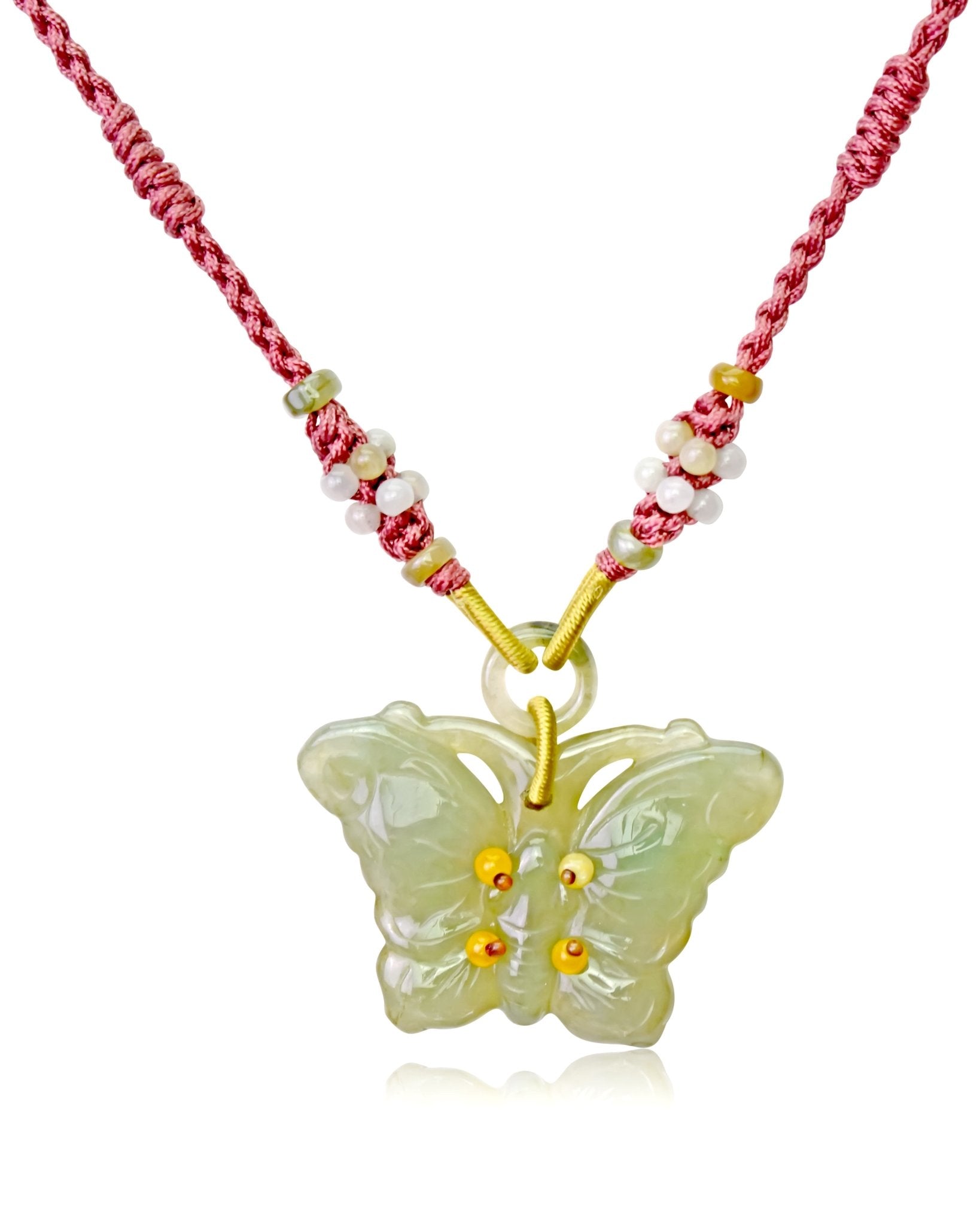 Jade butterfly necklace for Women Anniversary Gift