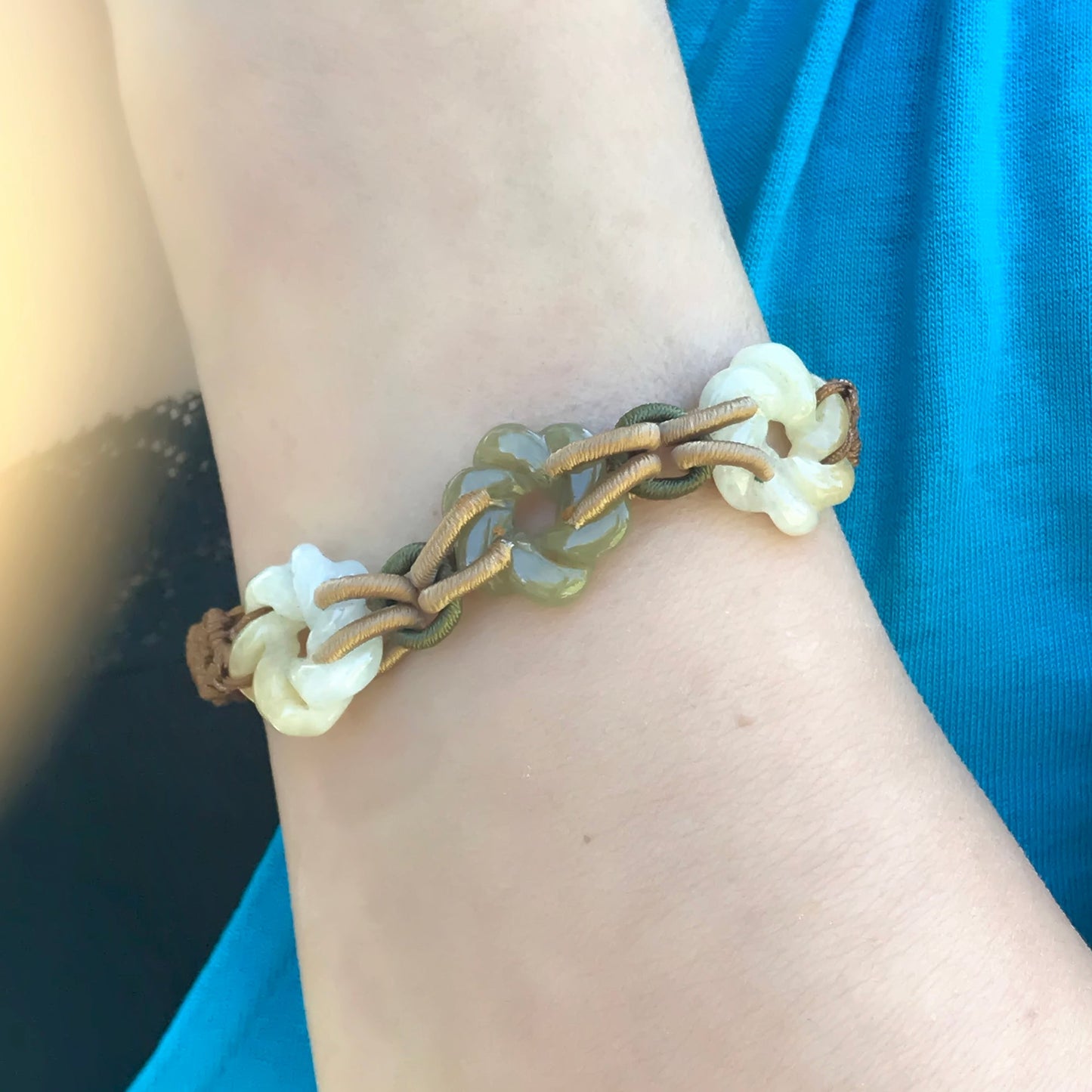 Jade link bracelet inspire by plum flower a thoughtful birthday gift for good fortune and emotional well-being