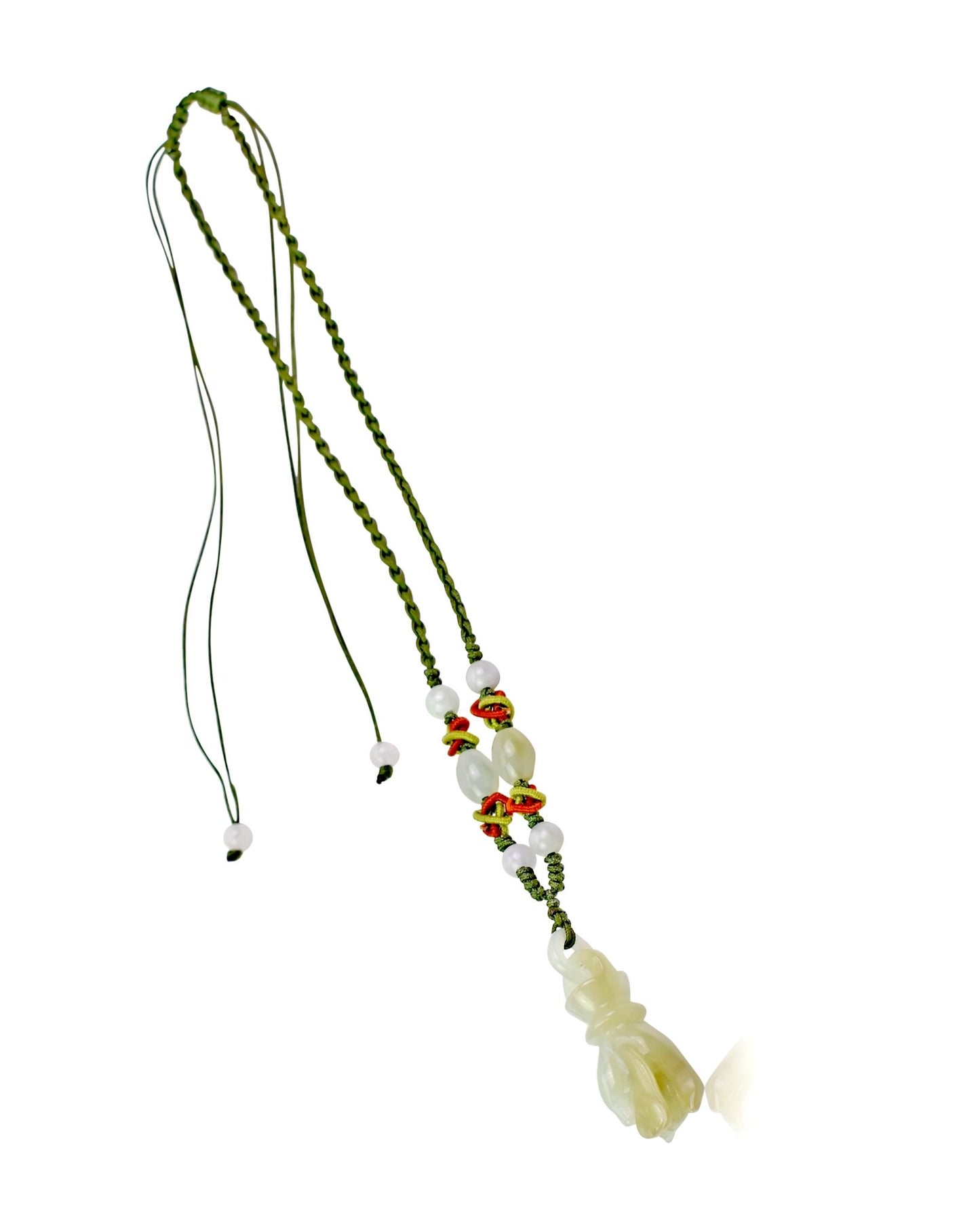 Kwan Yin Jade Pendant carved Buddha hand Handmade Unisex Necklace for Mother’s Day or Father's Day Gift