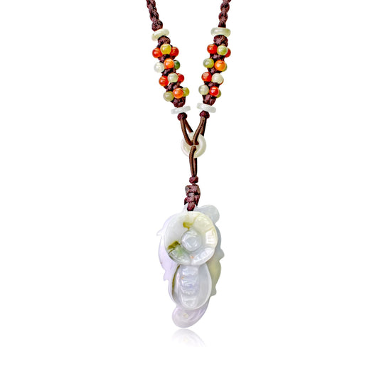 Lavender jade necklace Orchid Flower Necklace for Women Designer Flower Necklace to Make Her Birthday Sparkle