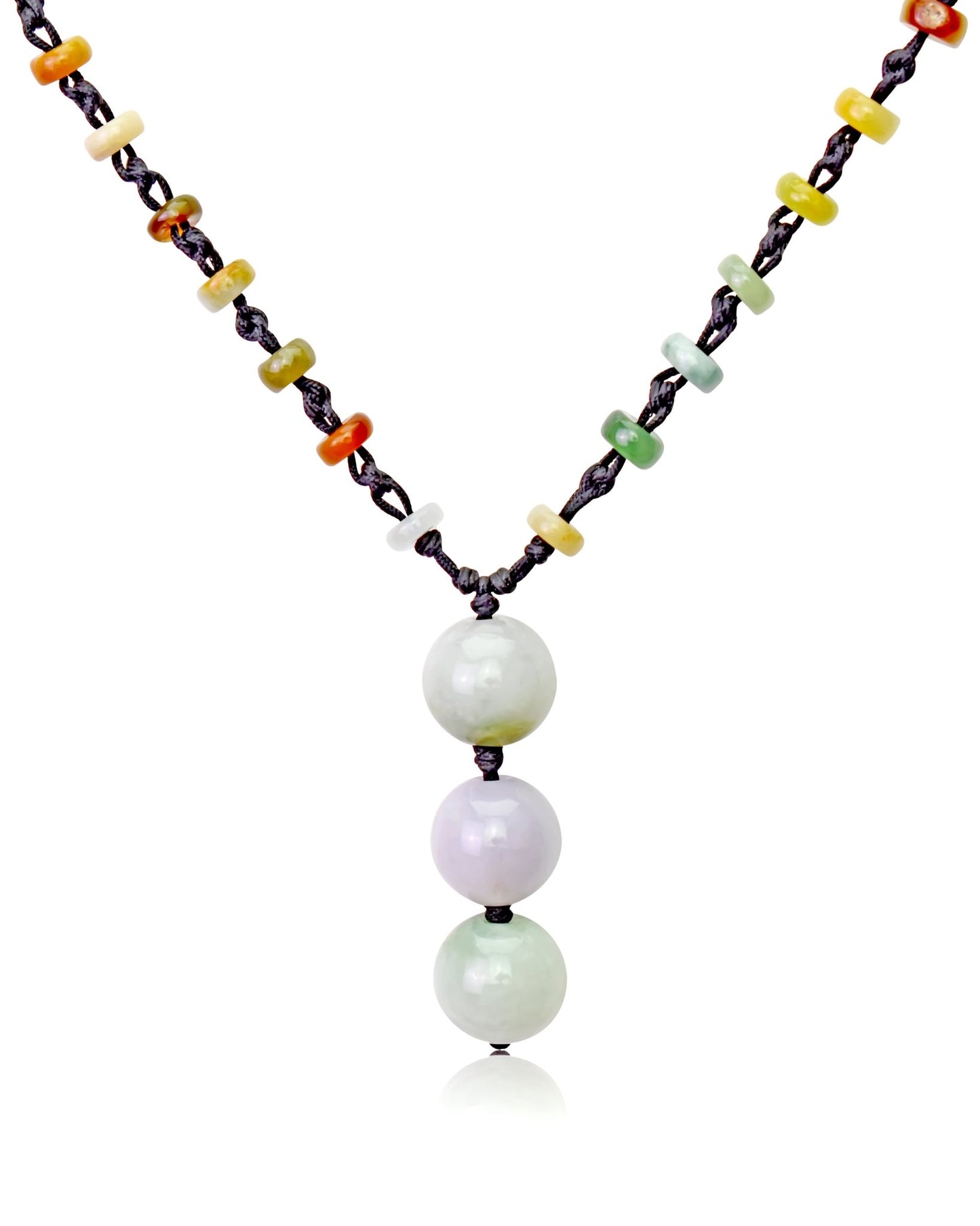 Multi color jade bead necklace a colorful gemstone jewelry crafted to inspire joy, peace, and good fortune