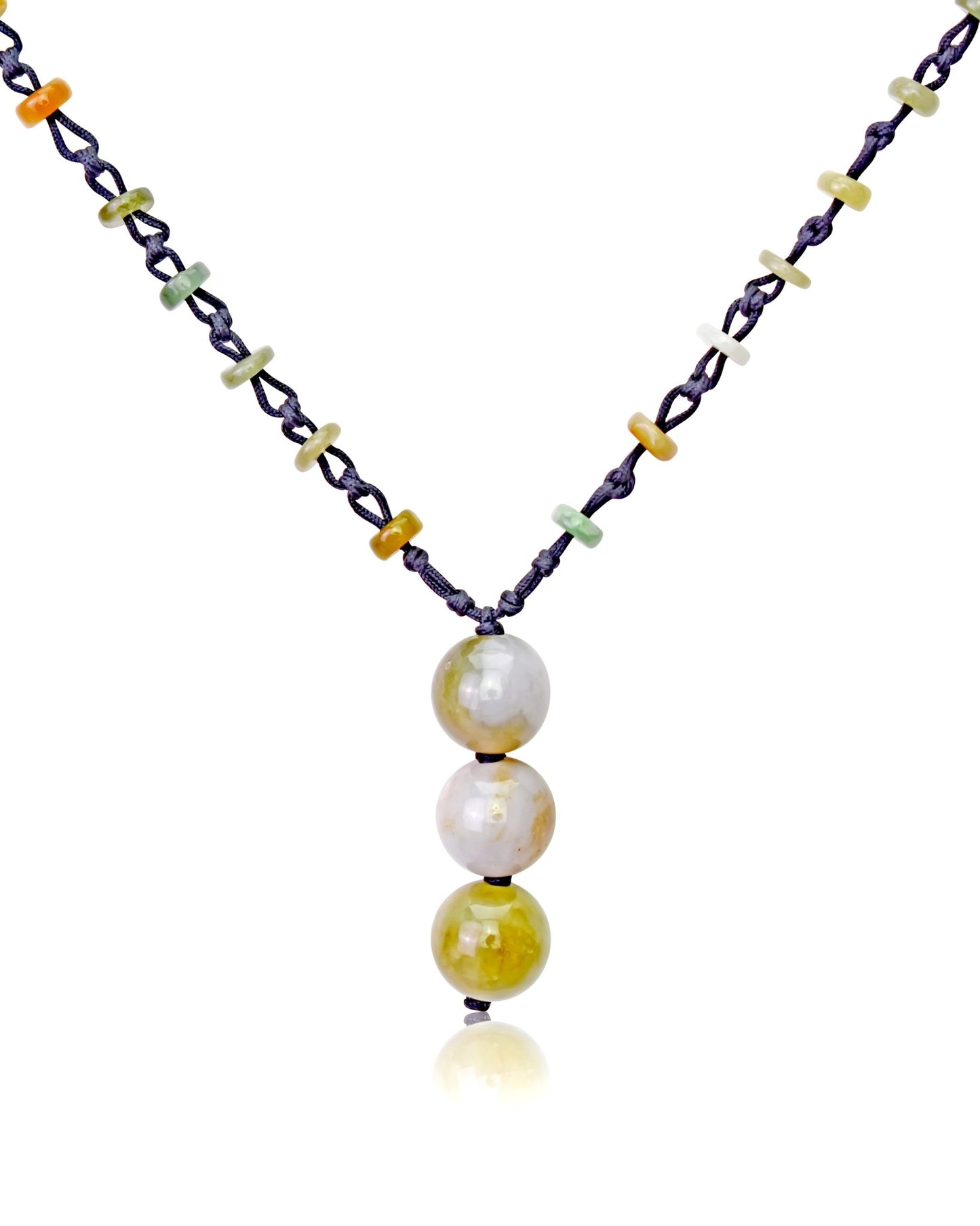 Multi color jade bead necklace a thoughtful birthday gift to wish success, and happiness