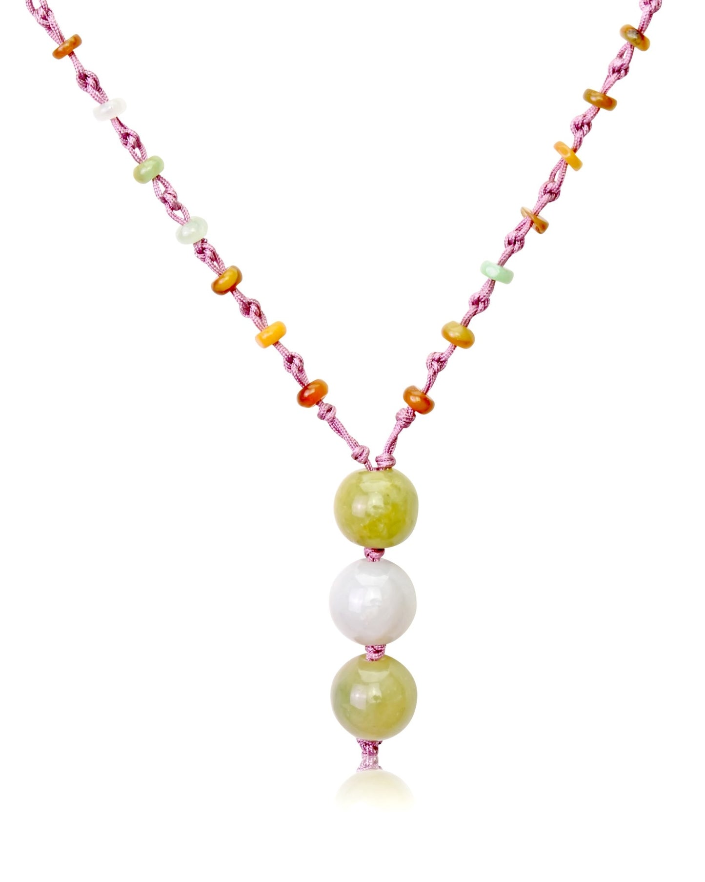 Multi color jade necklace for women to celebrate Mother's Day with positive energy