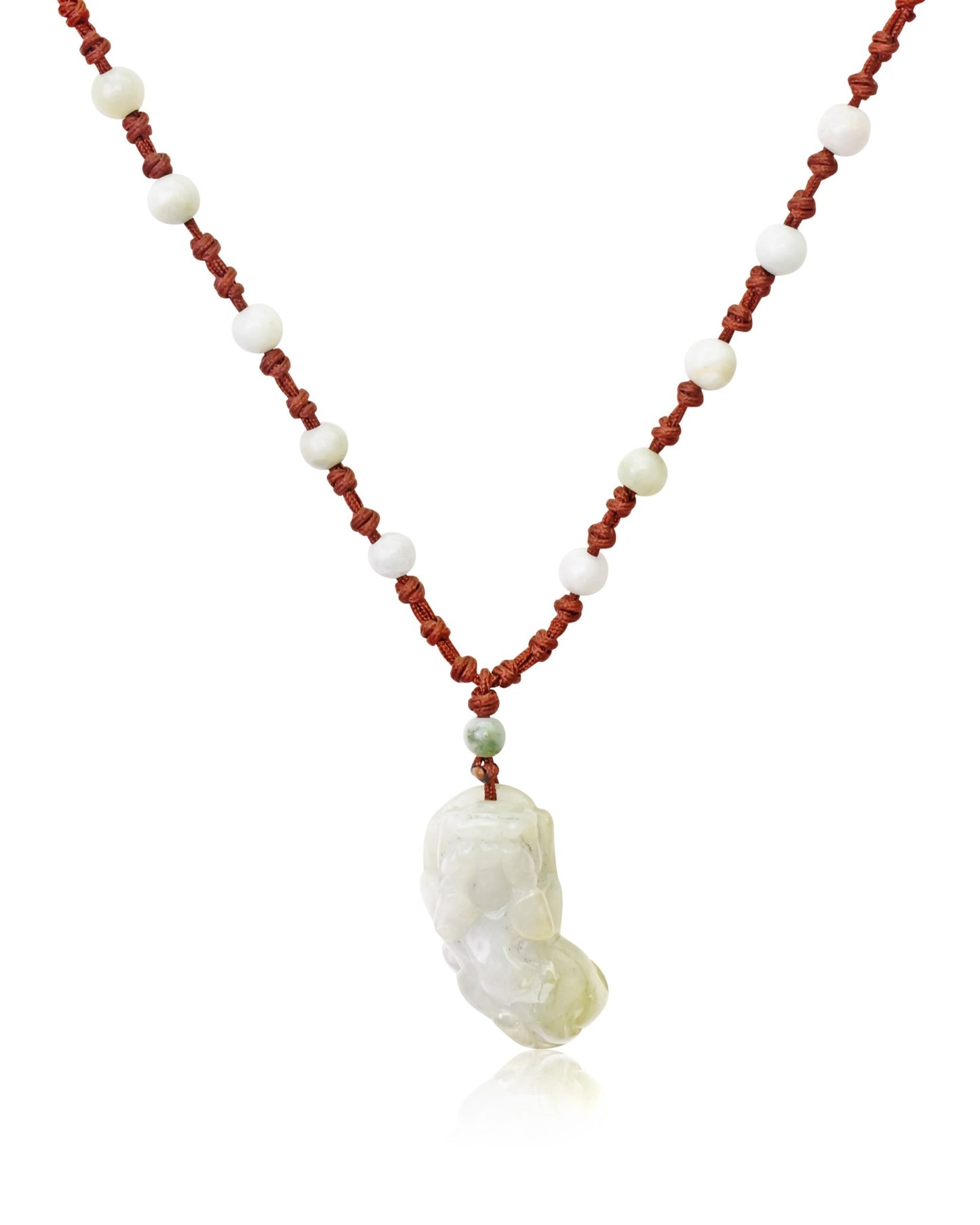 Natural Stone Necklace for Men Pixiu Necklace Handcrafted Jewelry for Dad Father's Day Gift